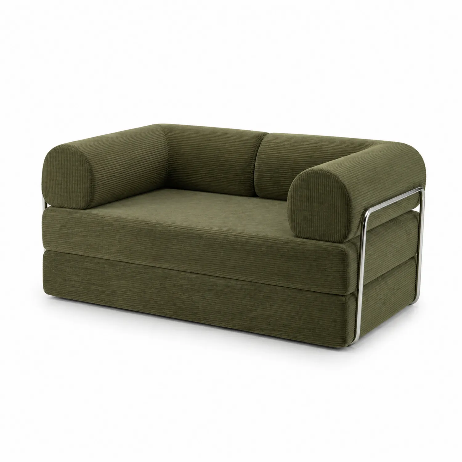 Cord Sofa 2-Sitzer mit Metallrahmen Grün-Benrayzen