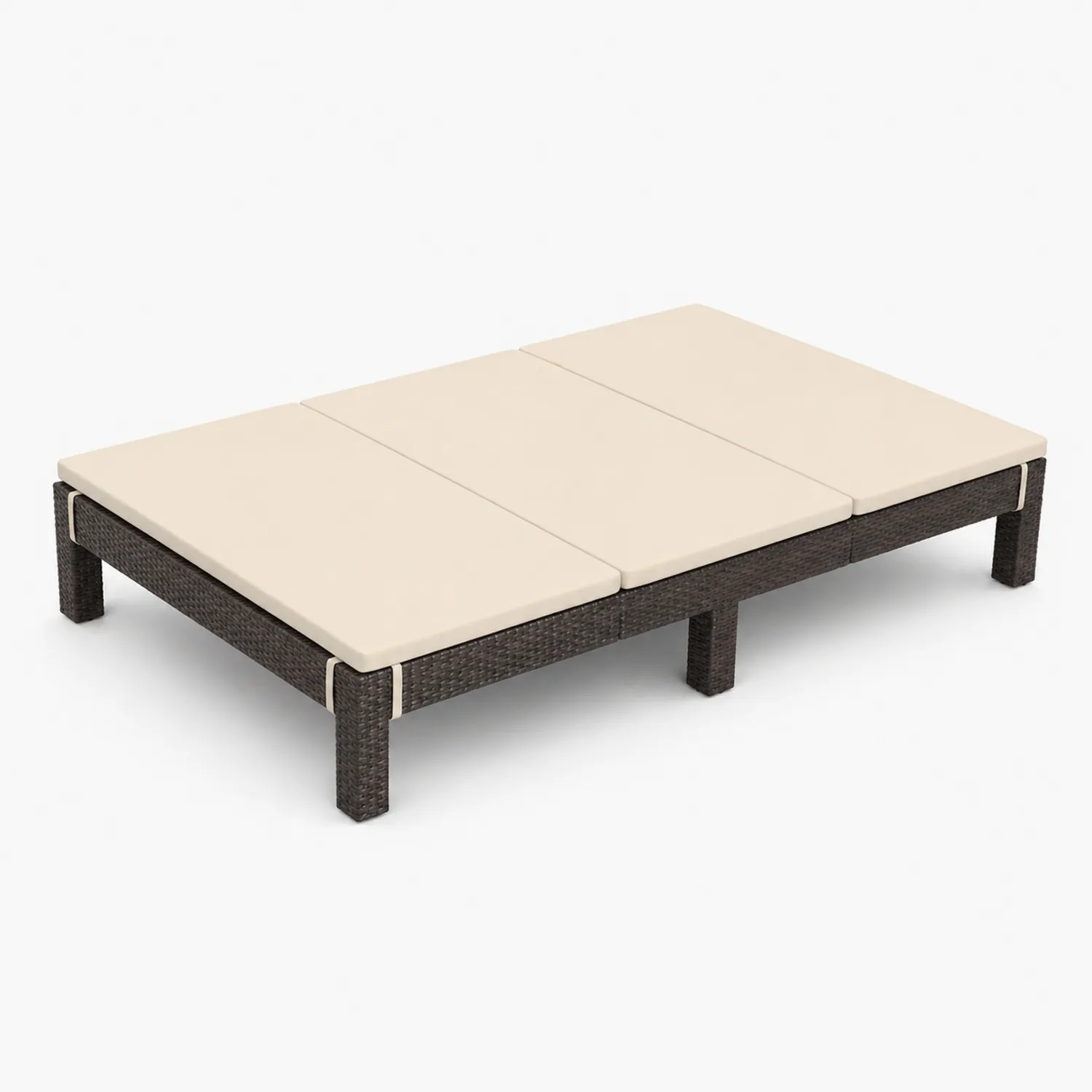 Gartenliege aus Polyethylen-Rattan mit Kissen Creme/Anthrazit-Benrayzen
