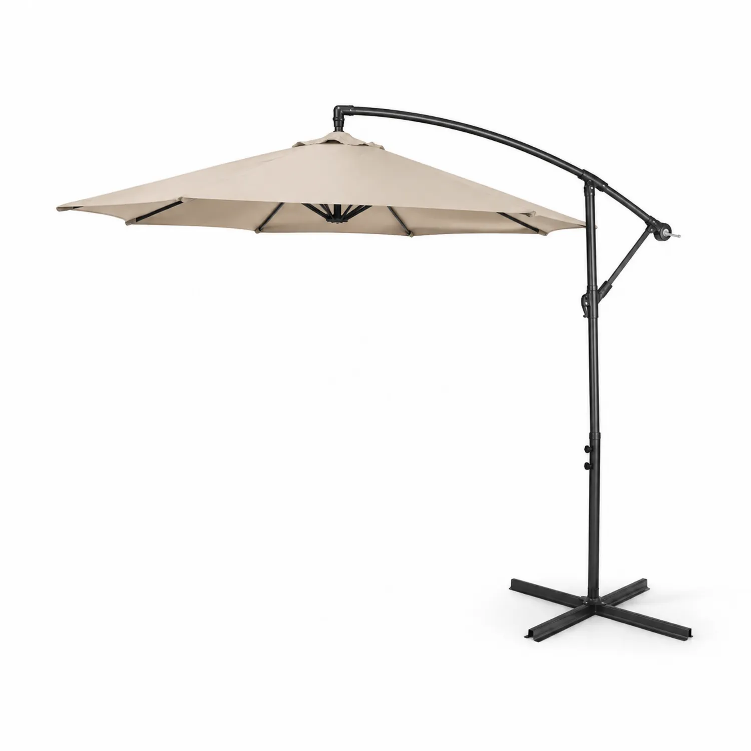 Runder Ampelschirm Polyester Ø 3m Beige-Benrayzen
