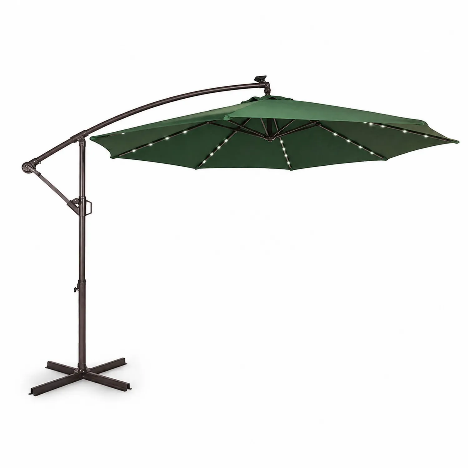 Gartenschirm mit LED-Leuchten Aluminium Polyester Grün Ø300cm-Benrayzen