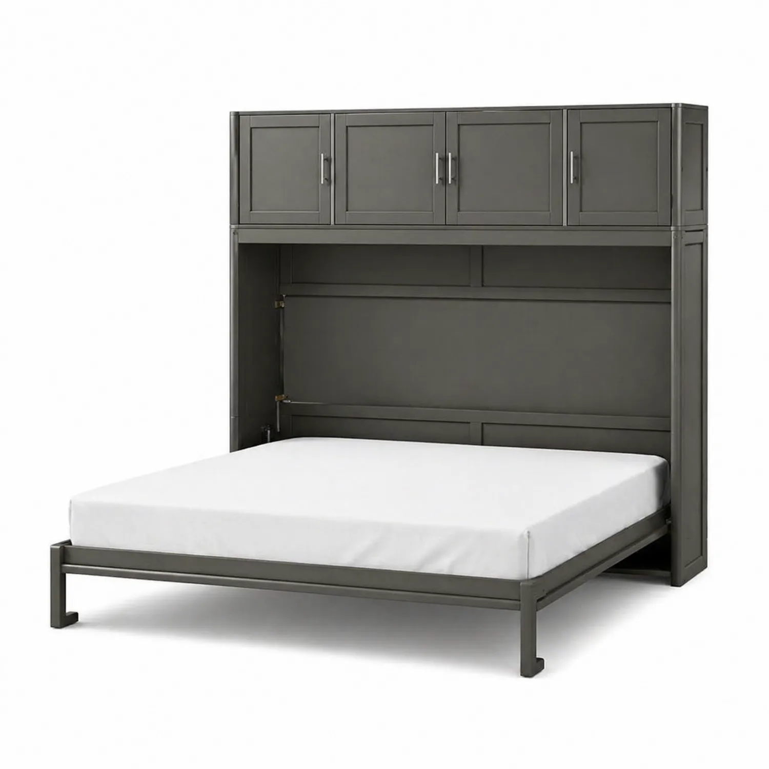 Metall Klappbett mit Stauraum Grau 200x160 cm-Benrayzen