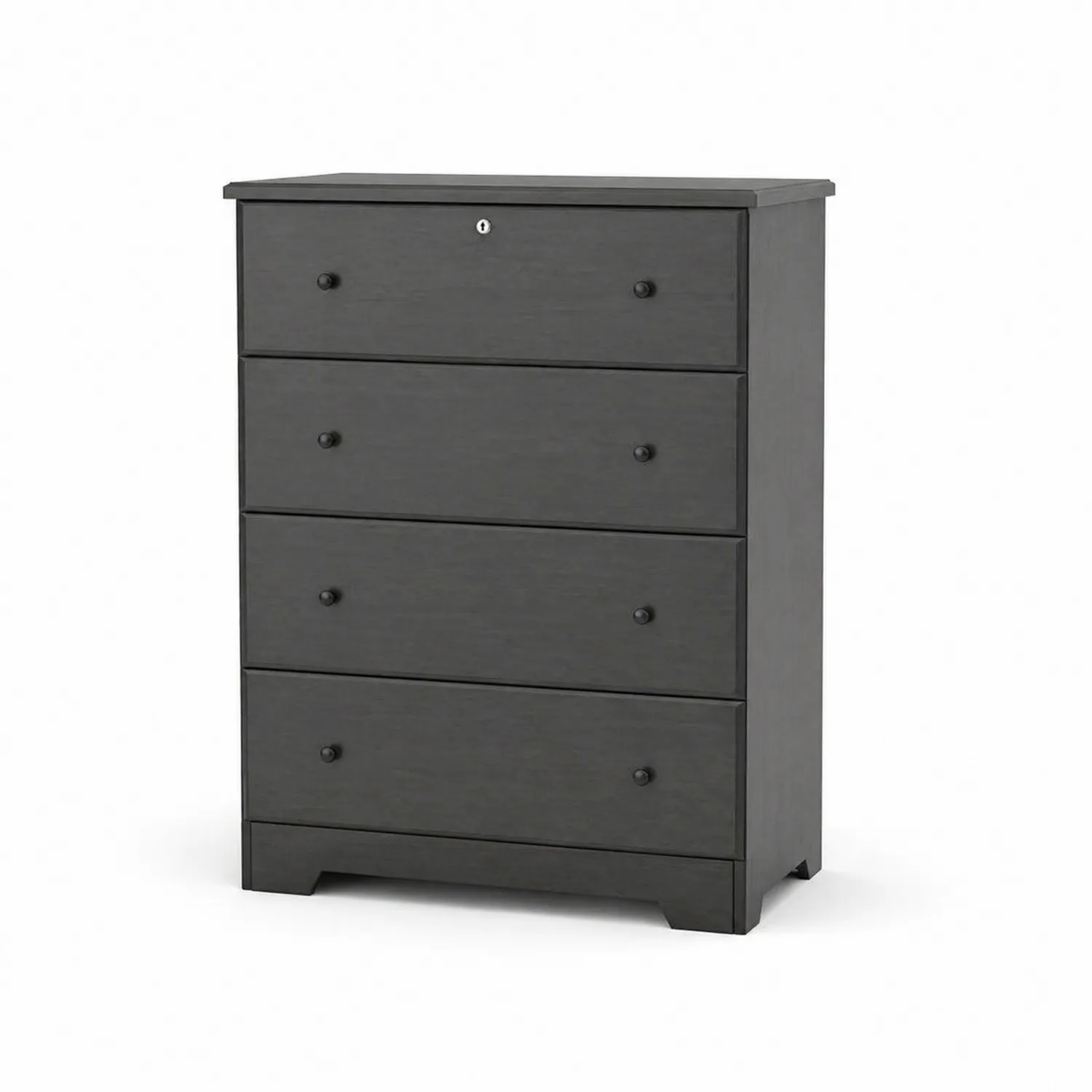 Kommode mit 4 Schubladen Schwarz Holzoptik 80 cm-Benrayzen