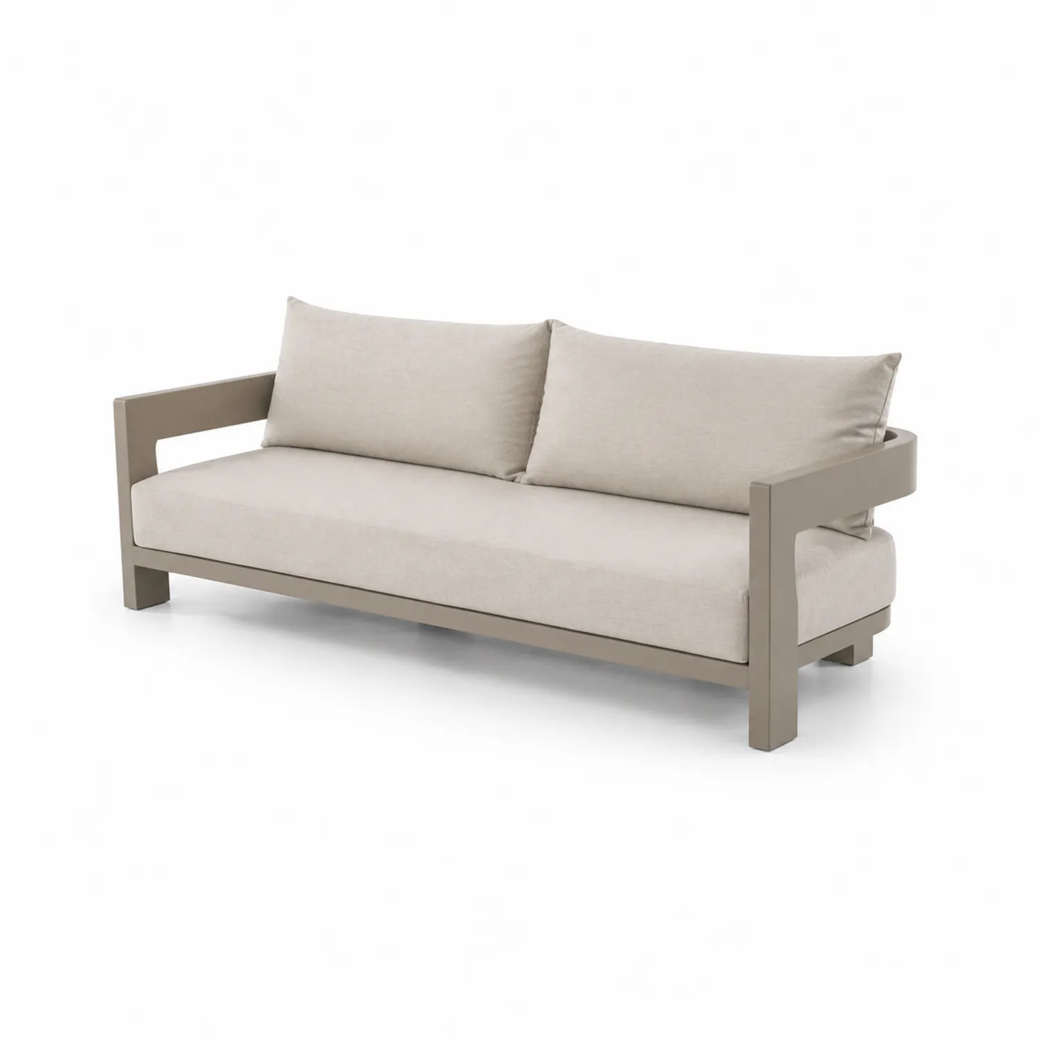 Gartensofa Aluminium Stoffbezug Beige 200x80x70 cm-Benrayzen