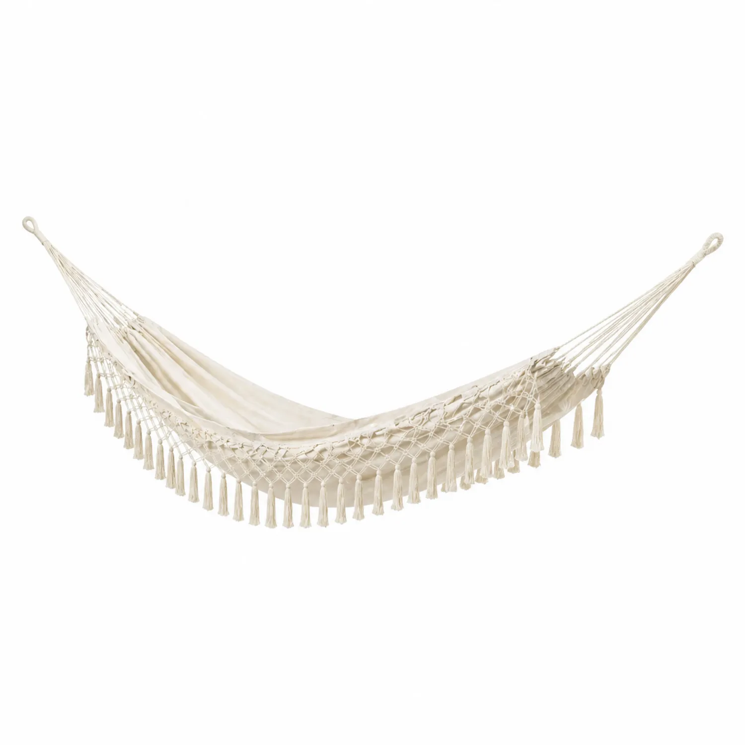Hängematte Baumwolle 300x150 cm Beige-Benrayzen
