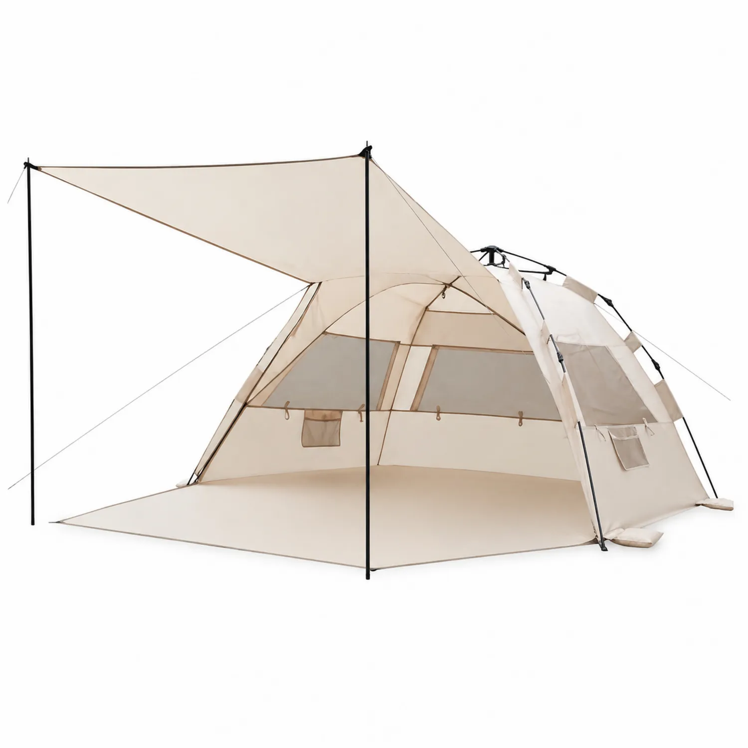 Pop-up Campingzelt Polyester Beige 300x300x200 cm-Benrayzen