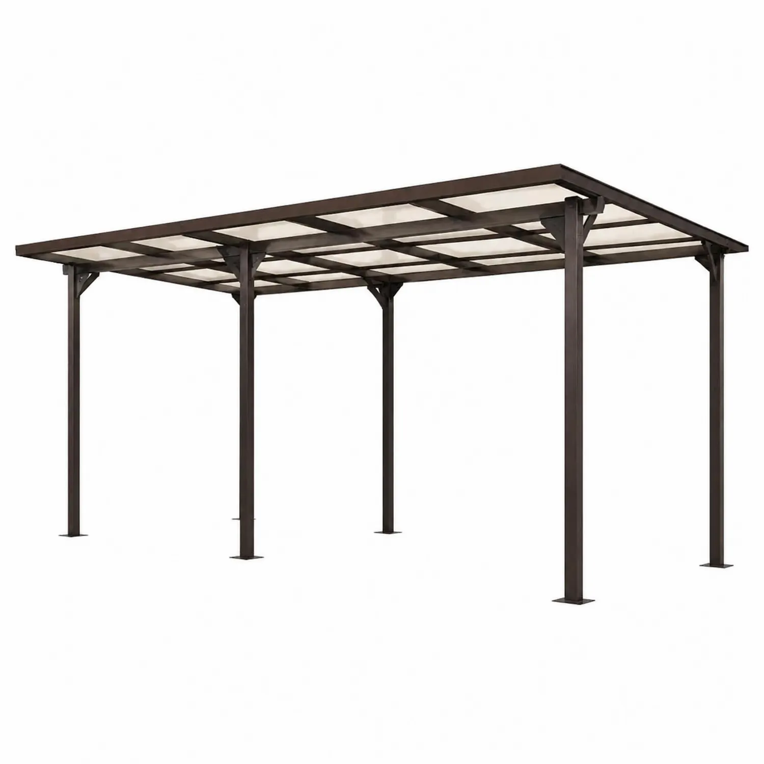 Pergola aus Aluminium und Polycarbonat 300x400 cm Braun-Benrayzen