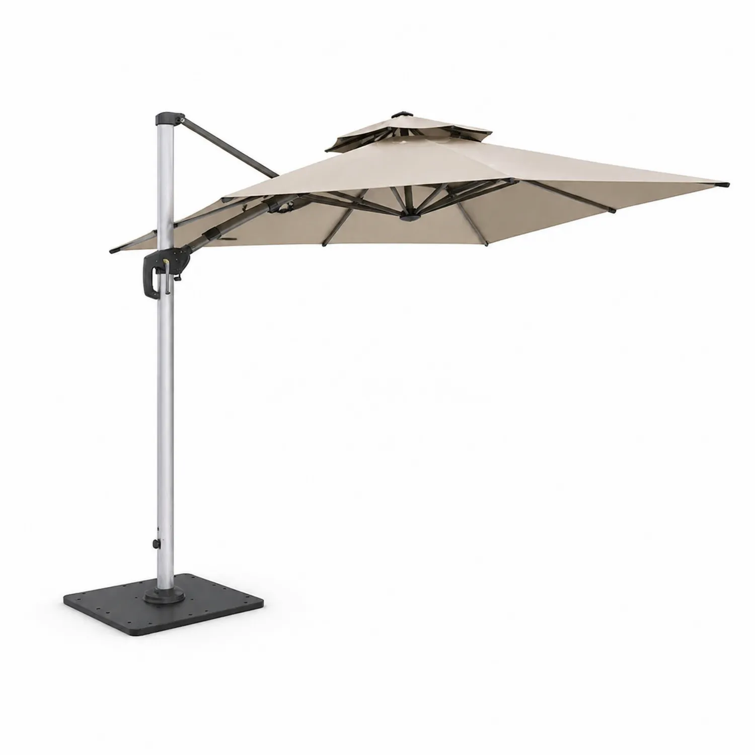 Freistehender Sonnenschirm Aluminium Polyester 3m Beige-Benrayzen