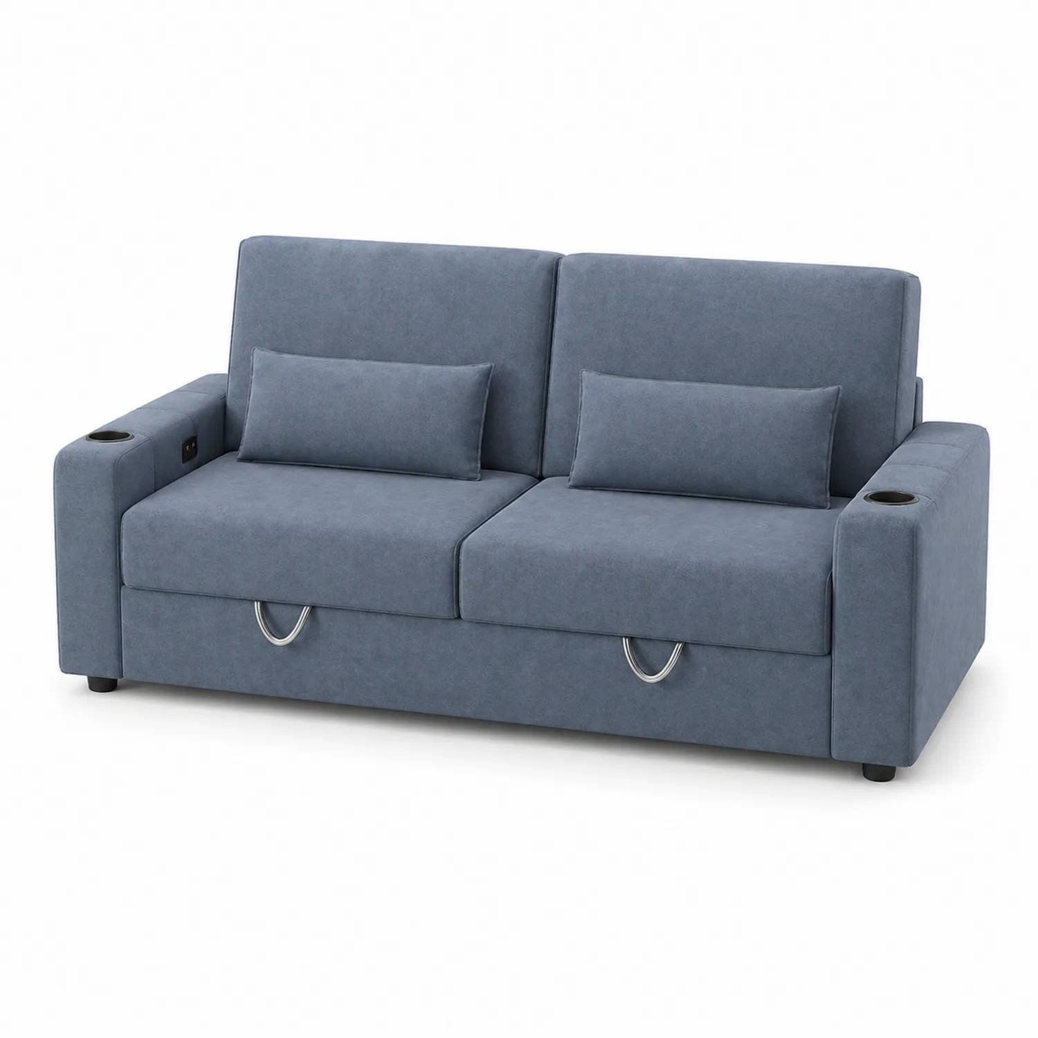 3-Sitzer Sofa aus Stoff mit Stauraum 200x90x90 cm Blau-Benrayzen