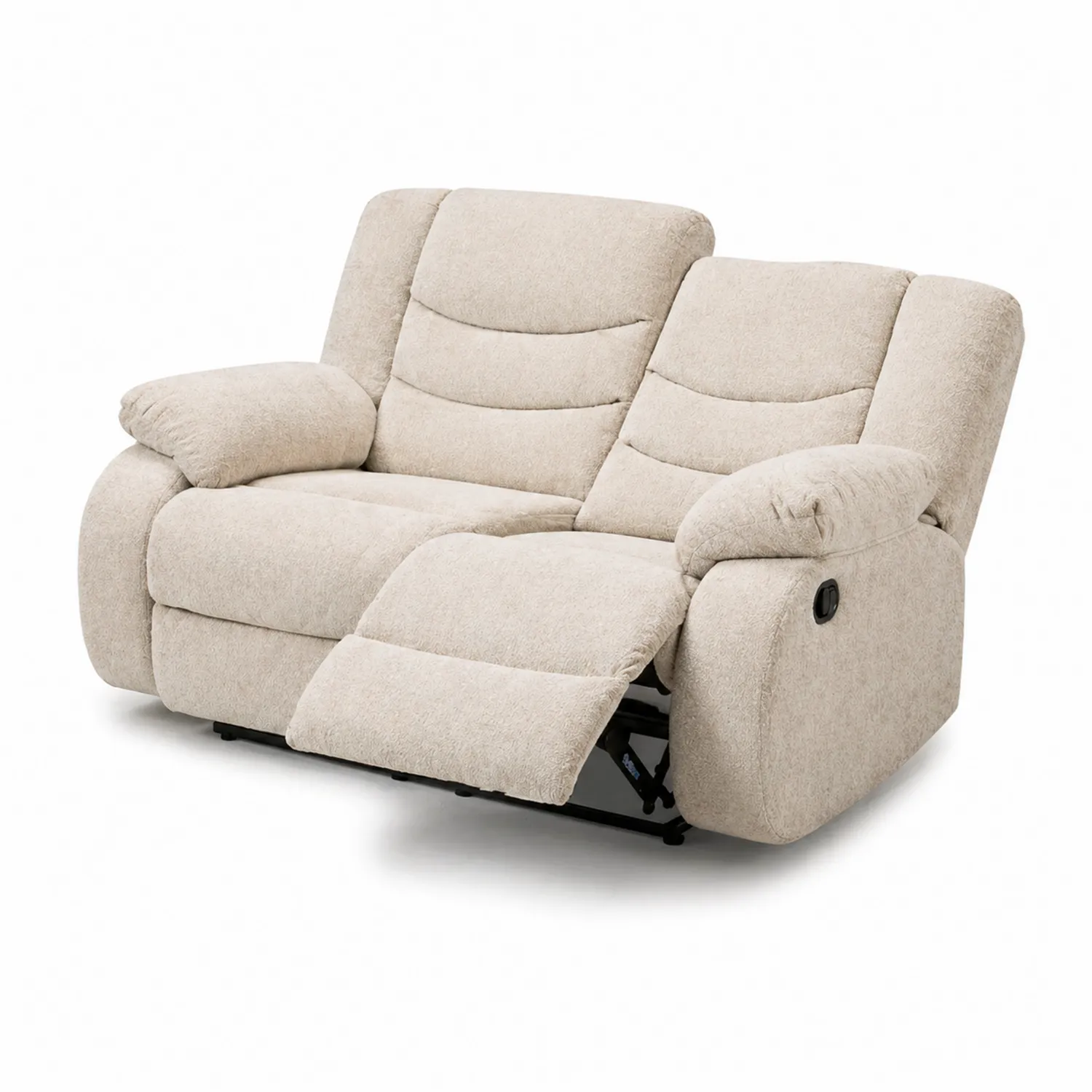 Zweisitzer-Sofa mit Stoffbezug und verstellbarer Rückenlehne Beige-Benrayzen