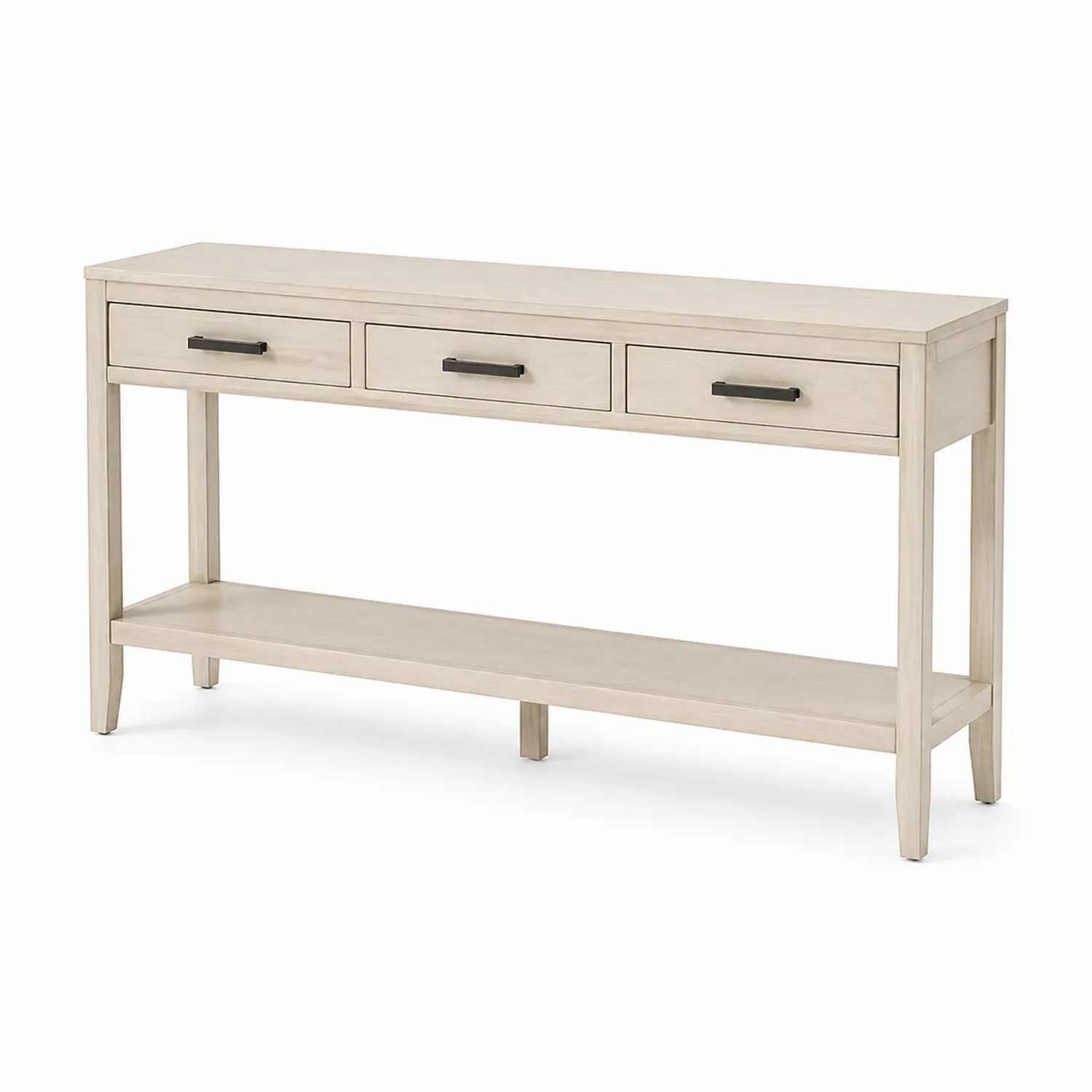 Konsolentisch Holz 3 Schubladen Beige 120x30x80cm-Benrayzen
