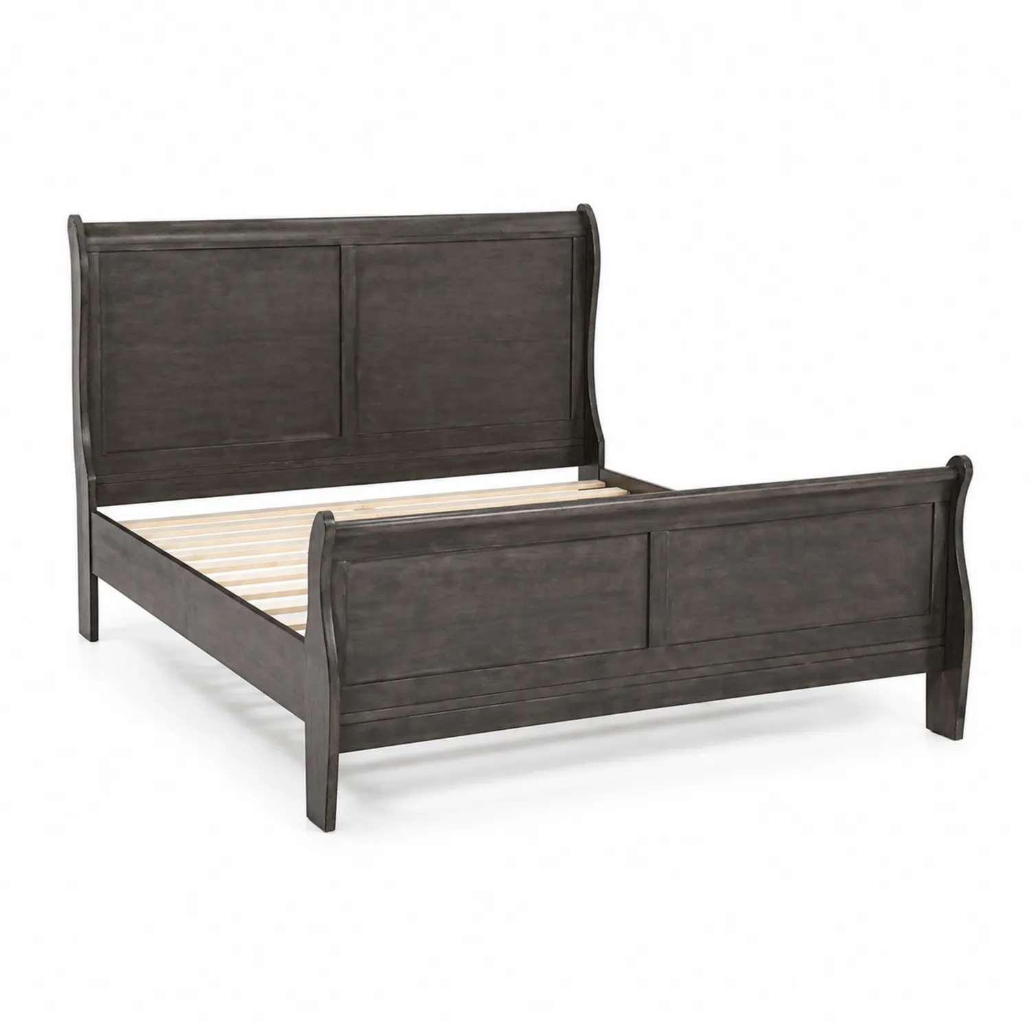 Holzbett 200x140 cm Dunkelgrau-Benrayzen