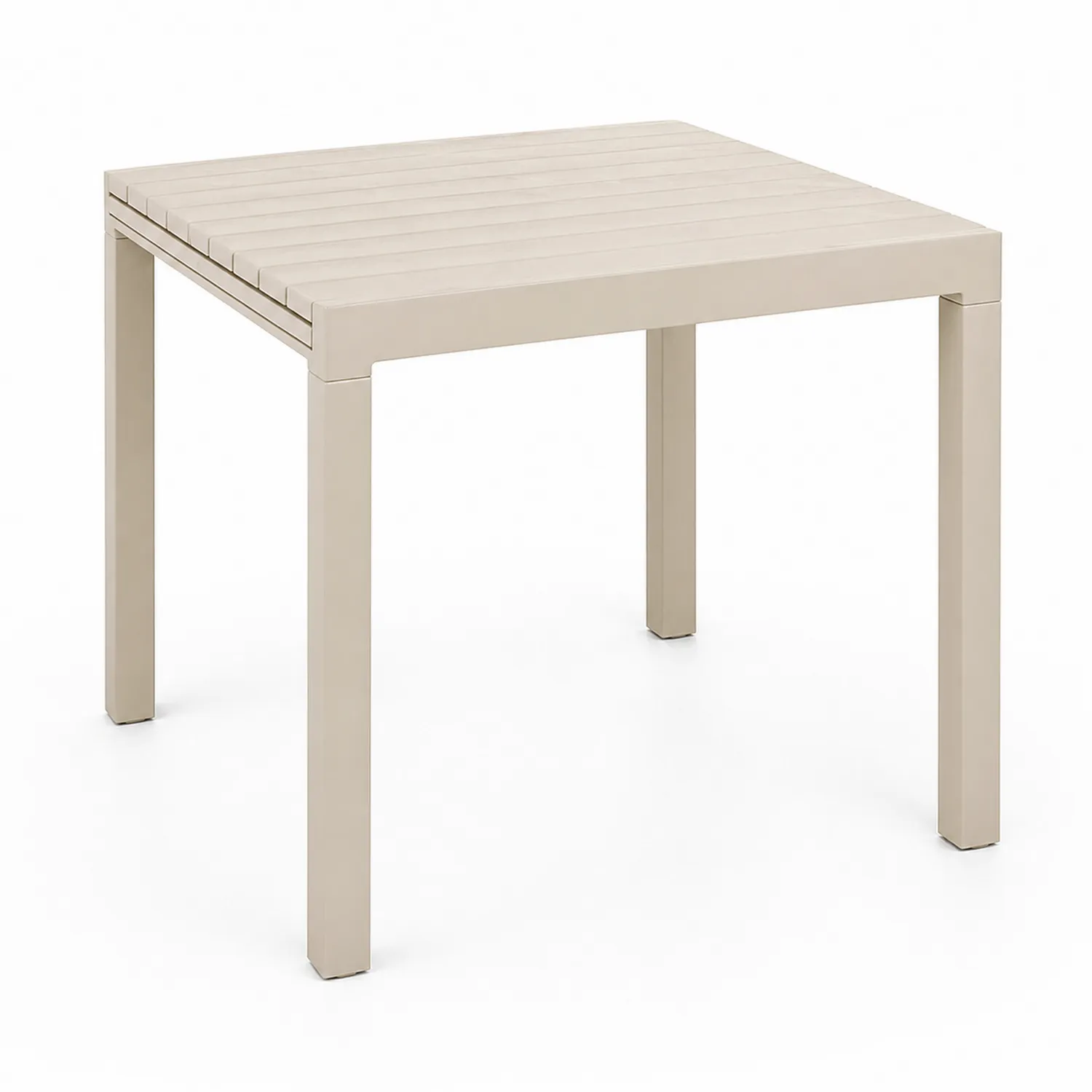 Quadratischer Gartentisch 70x70 cm Kunststoff Beige-Benrayzen