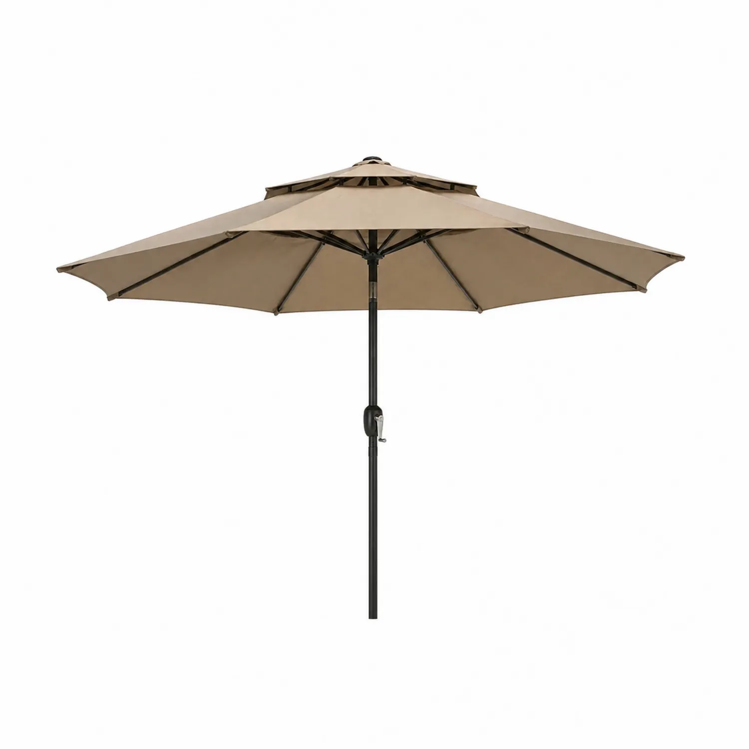 Runder Sonnenschirm aus Polyester 3m Beige-Benrayzen