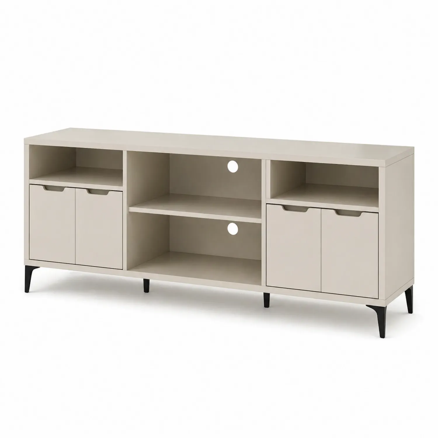 Mueble de TV de MDF Beige con Almacenamiento 150x40x55 cm