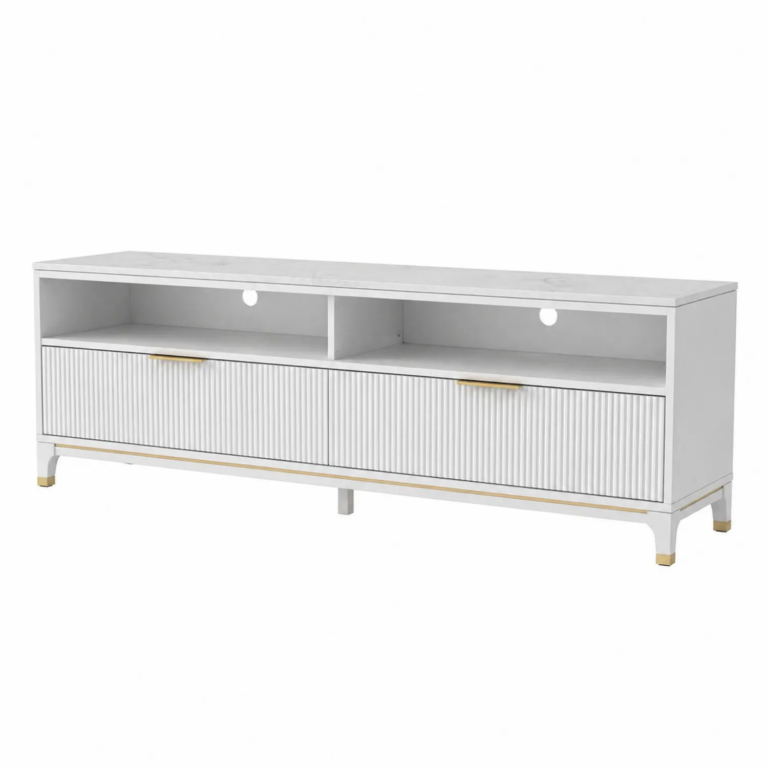 Mueble de TV y multimedia en MDF Blanco 180x40x50 cm