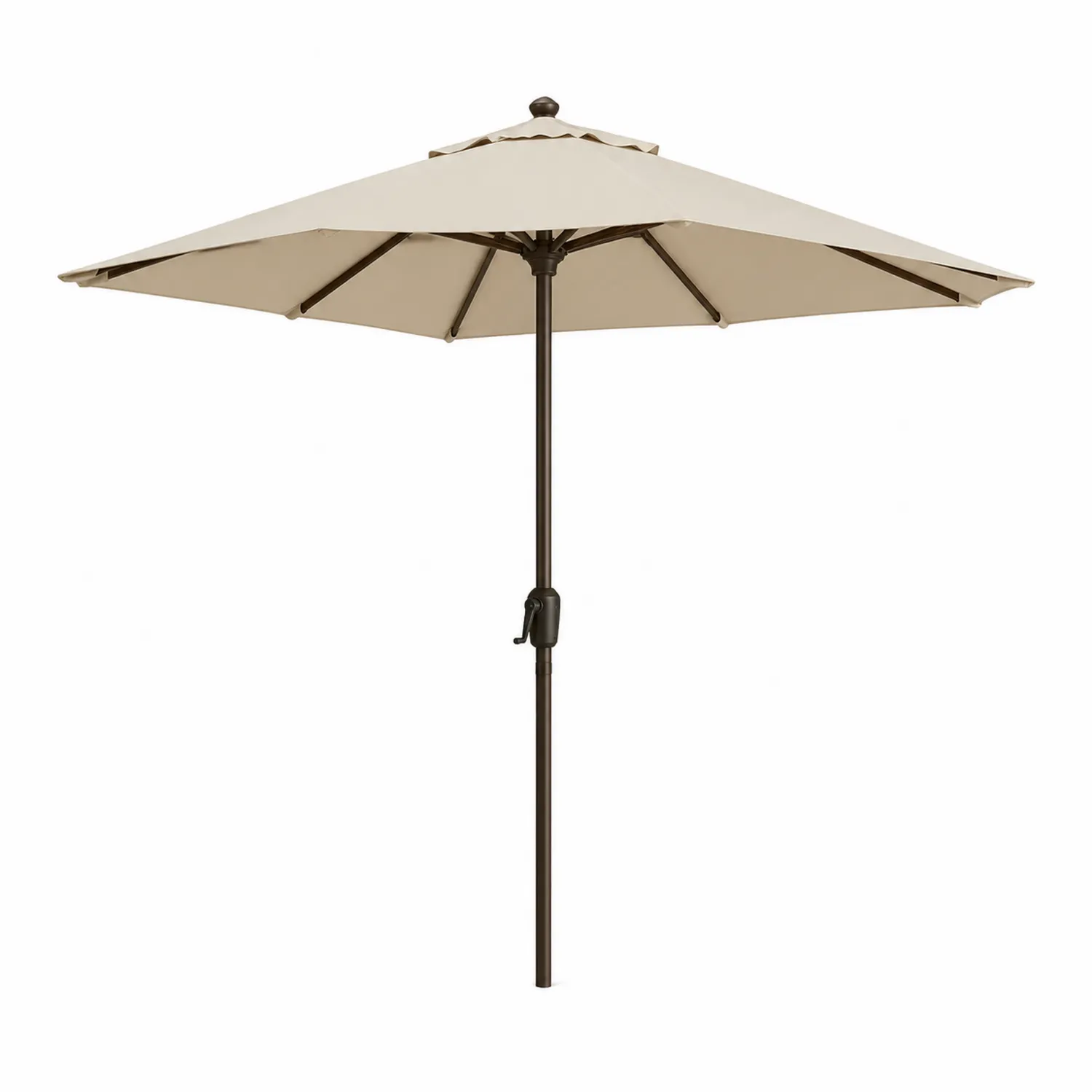 Sombrilla de Patio Redonda de Poliéster y Aluminio 250 cm Beige