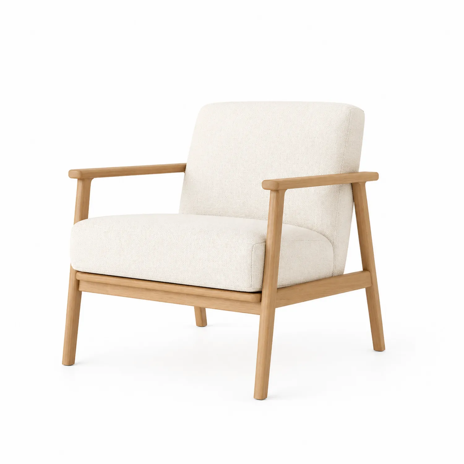 Sillón de Madera y Tela Beige 75x80x78 cm