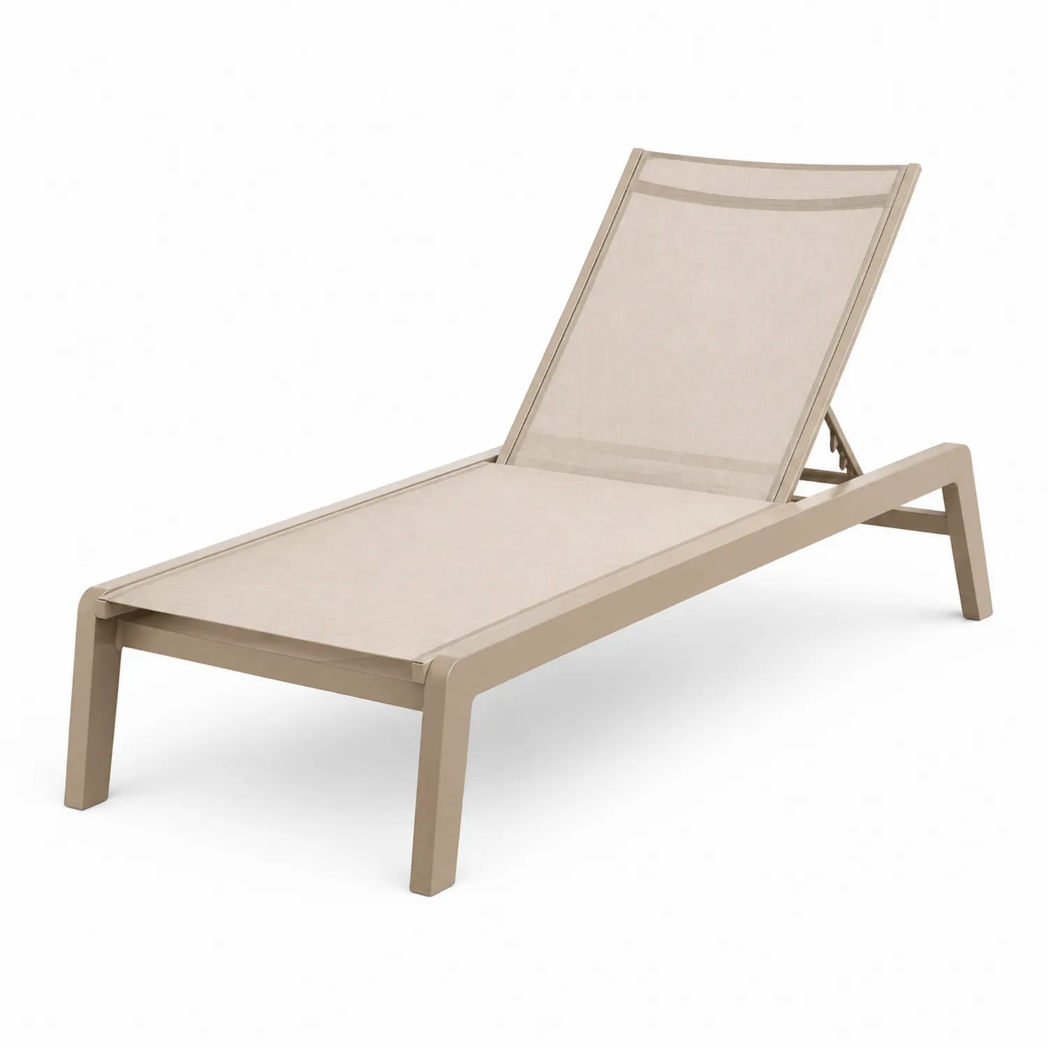 Tumbona de aluminio y textilene beige 200x70x40 cm