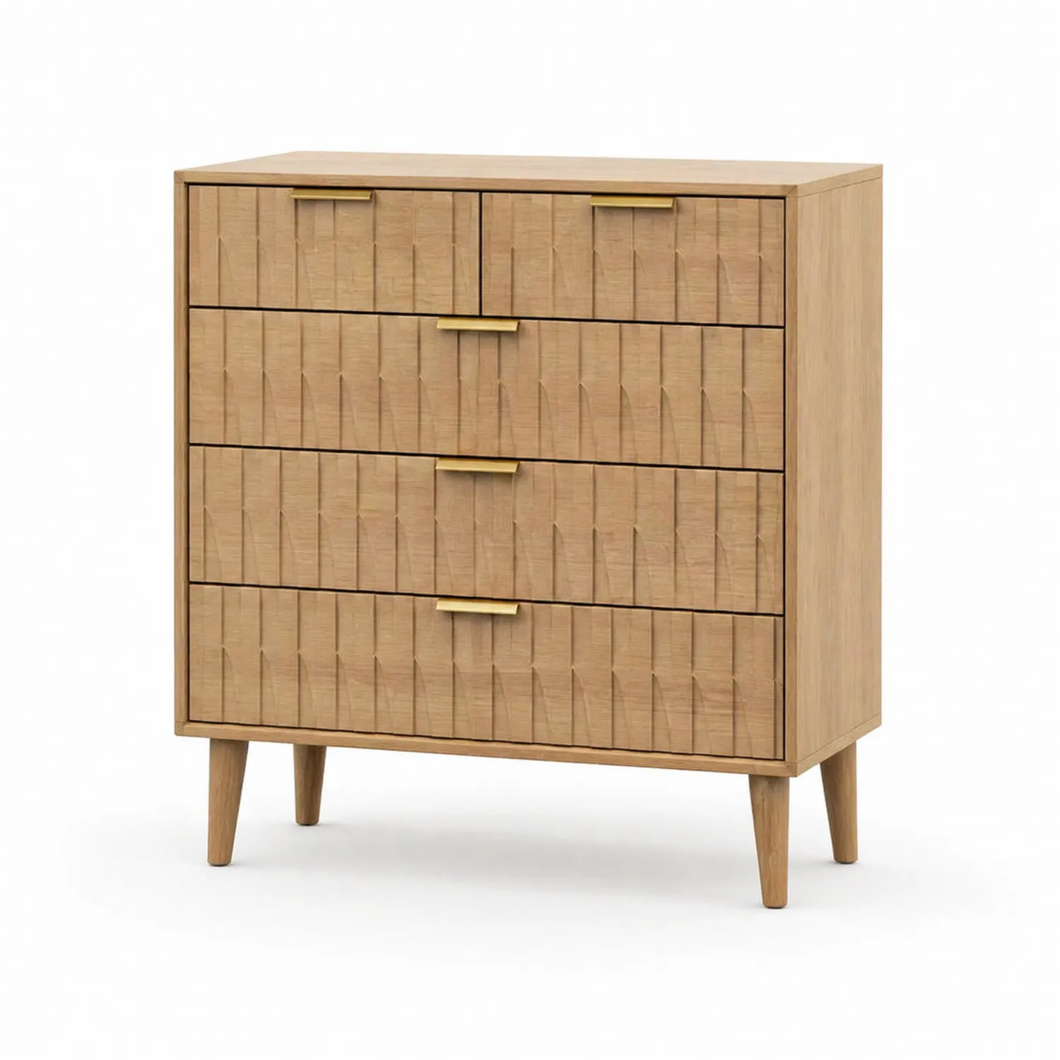 Cajonera de Madera con Asas de Metal 90x40x100 cm Roble
