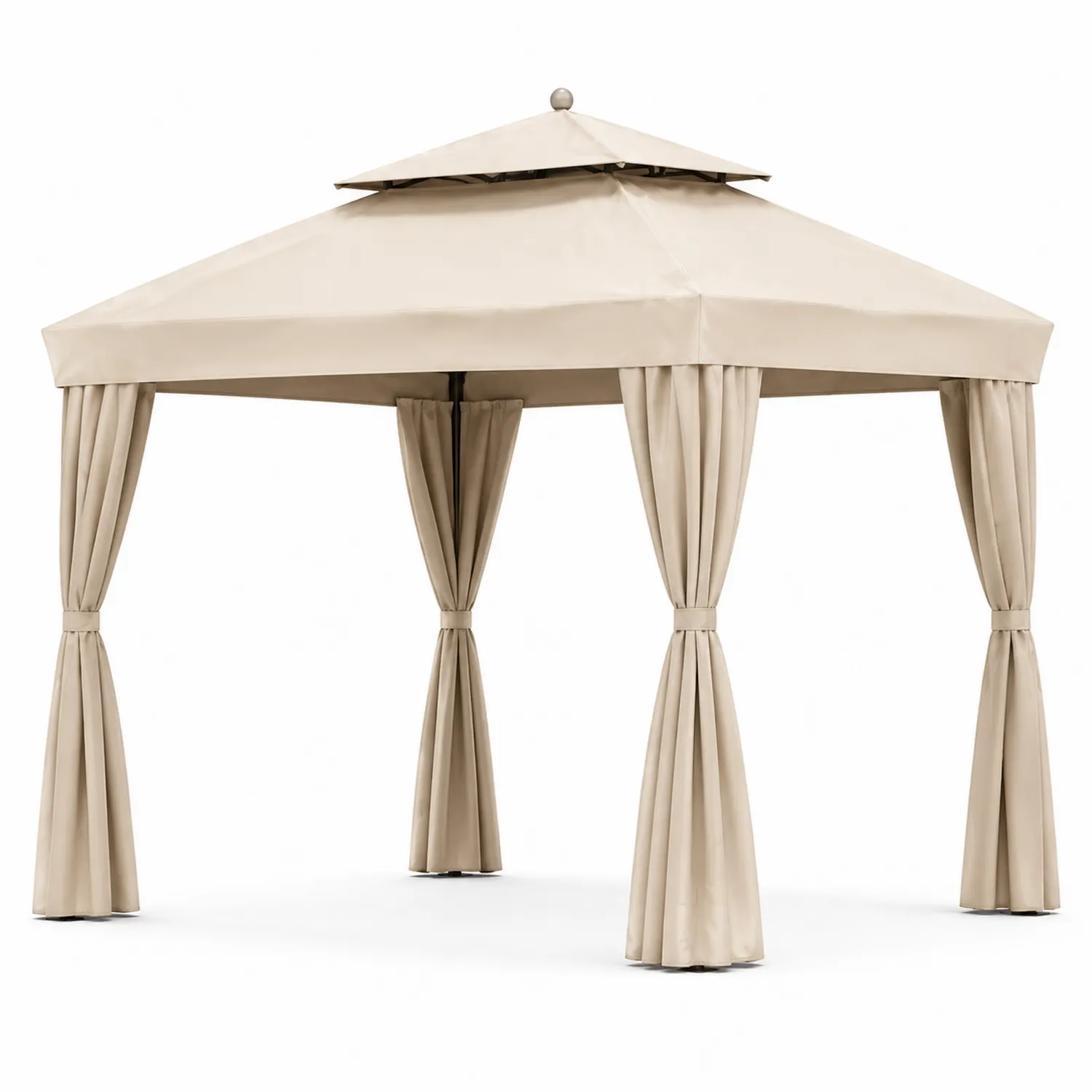 Pabellón exterior de acero y poliéster impermeable Beige