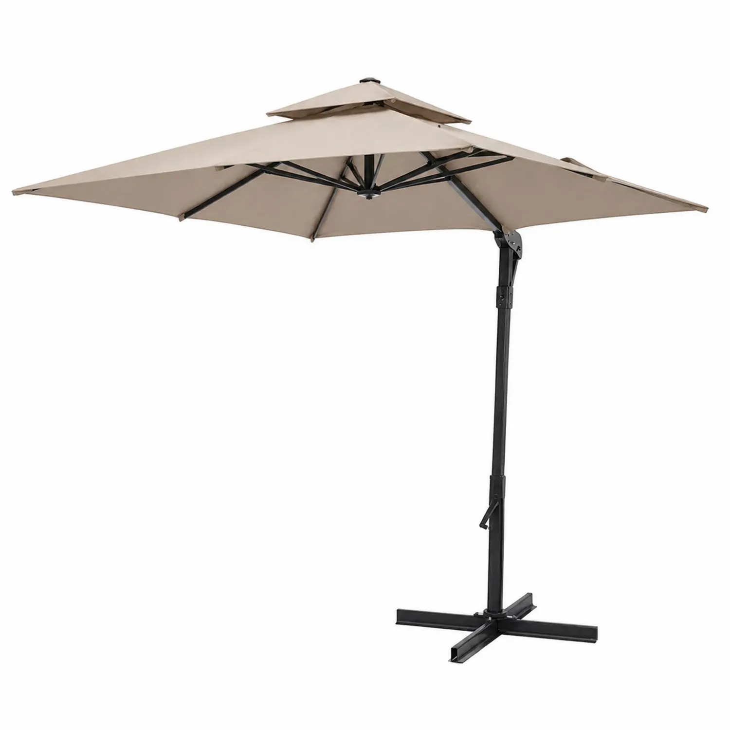 Sombrilla de brazo lateral con tela de poliéster y estructura de aluminio 3m Beige