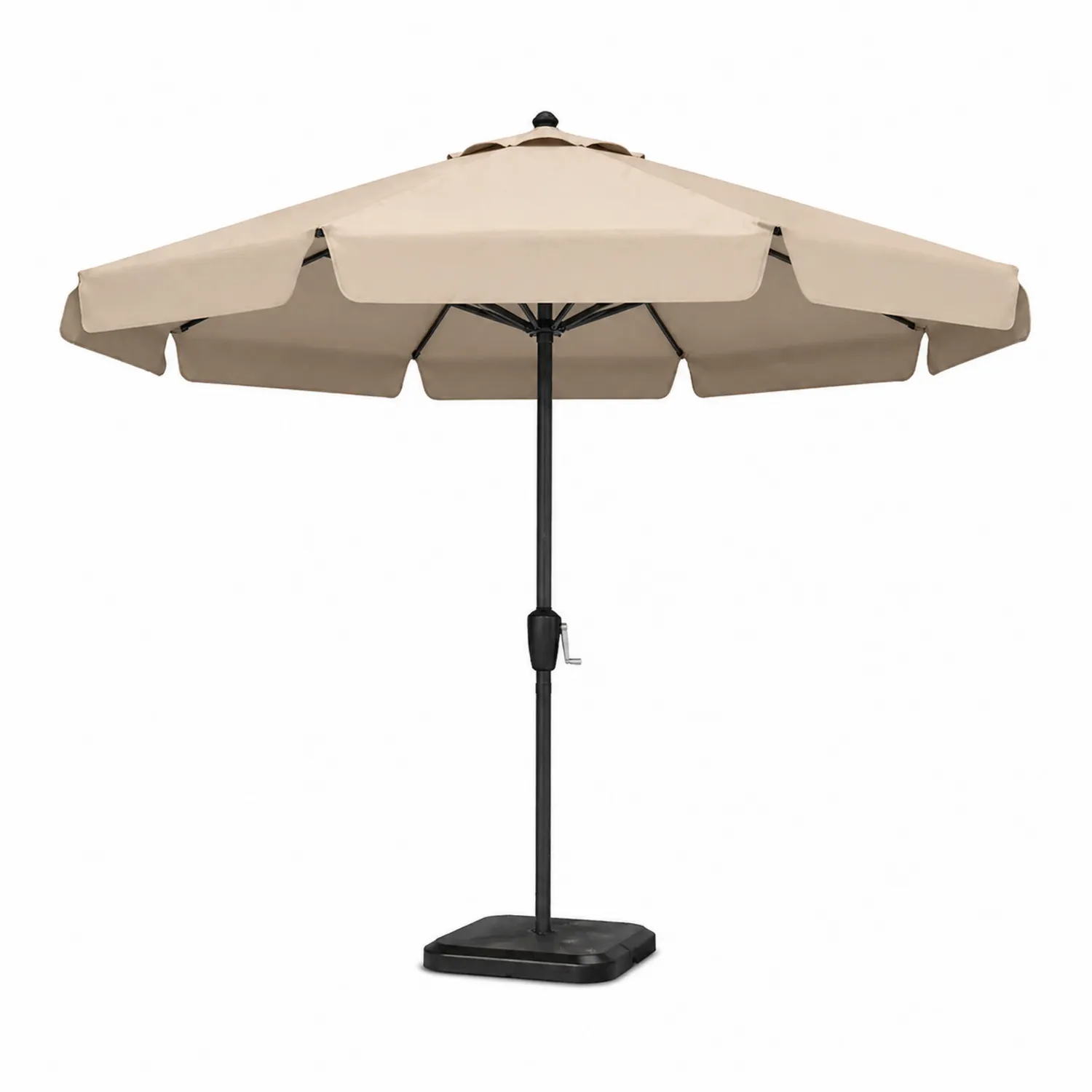 Sombrilla de patio redonda de acero y poliéster Beige 270cm