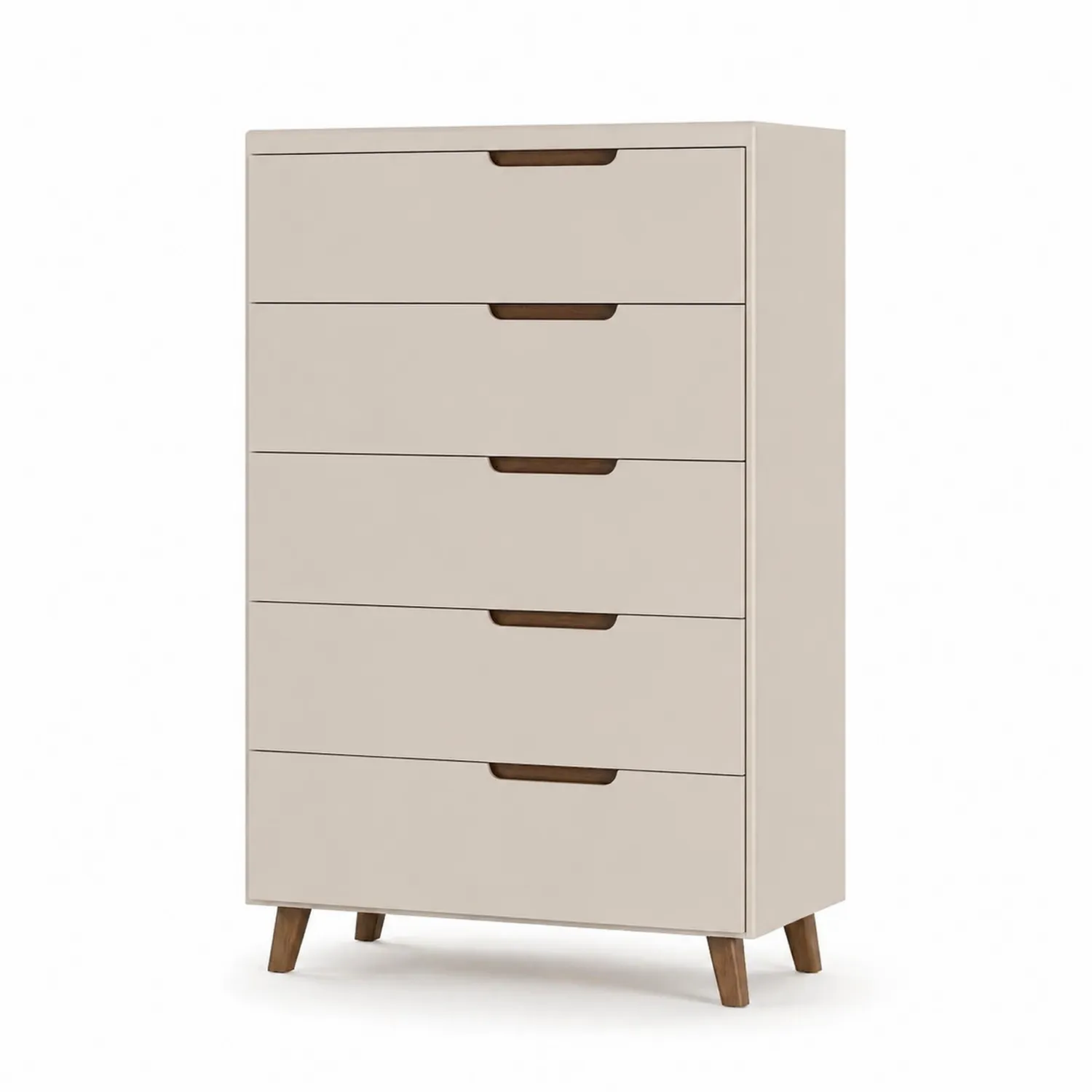 Cómoda de Madera con 5 Cajones Beige