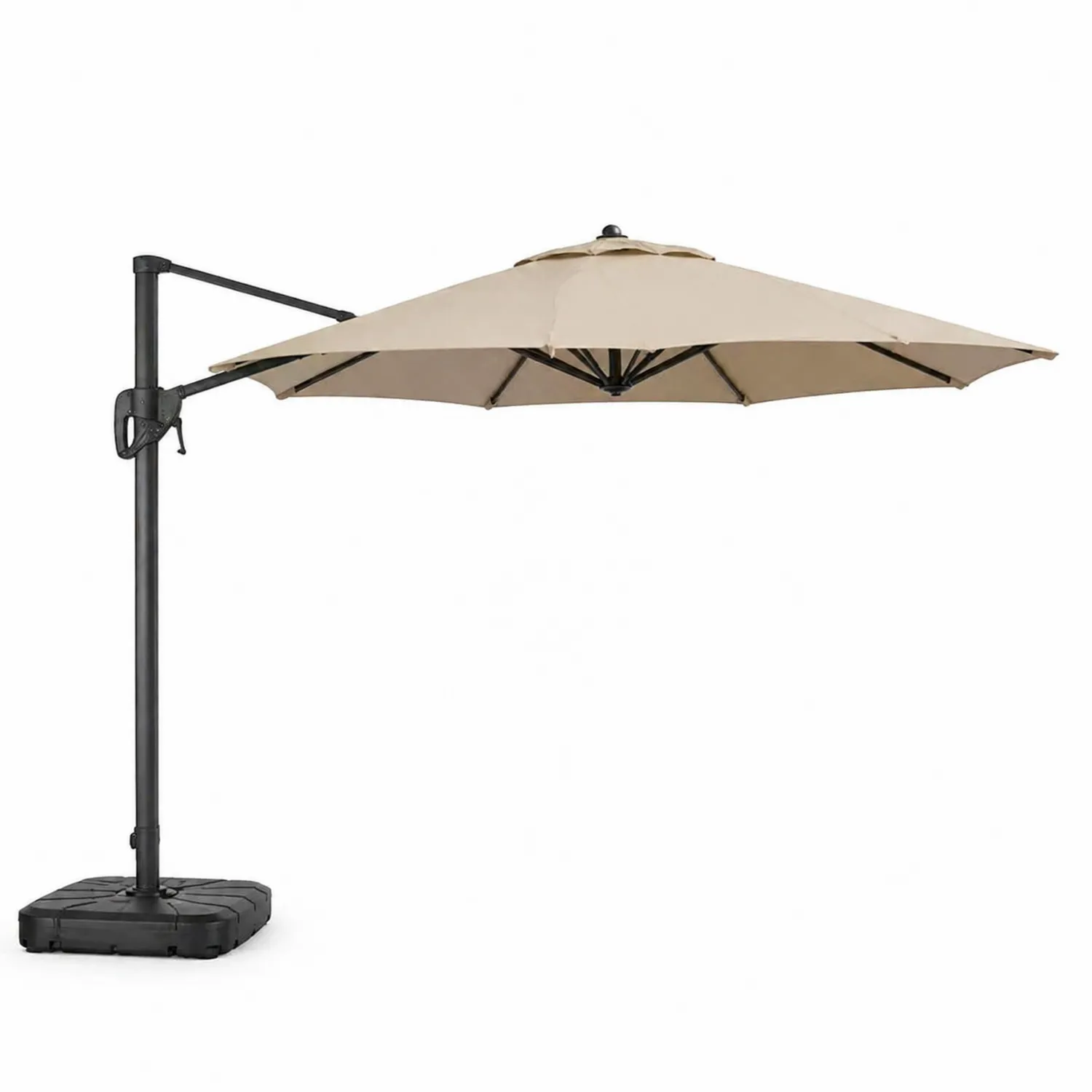 Sombrilla de aluminio de 3m con tela de poliéster beige