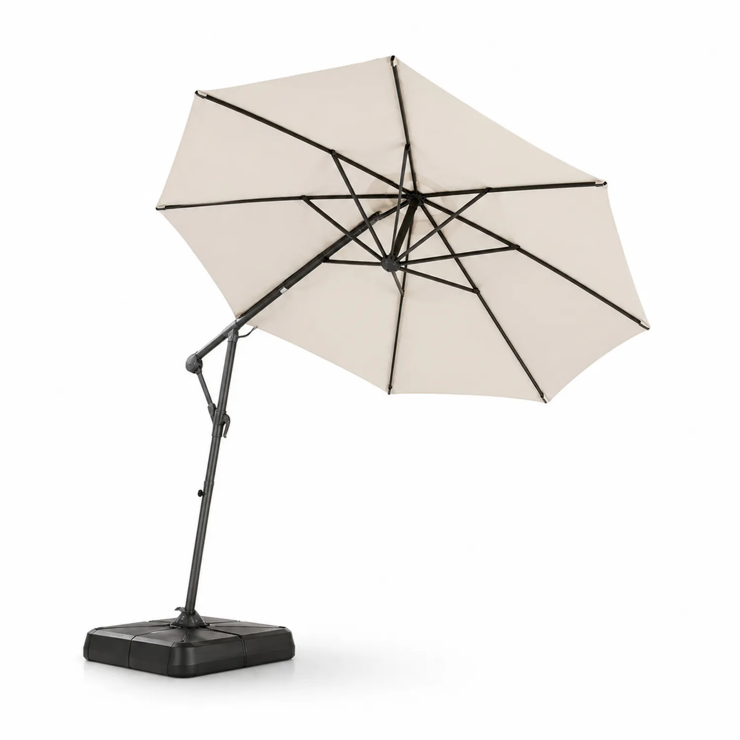 Sombrilla de jardín de acero y poliéster 3m Beige