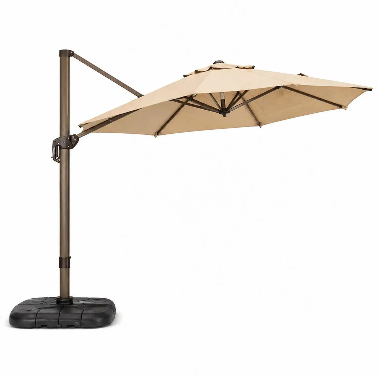 Sombrilla de Aluminio con Tela de Poliéster Beige 300 cm Base Incluida