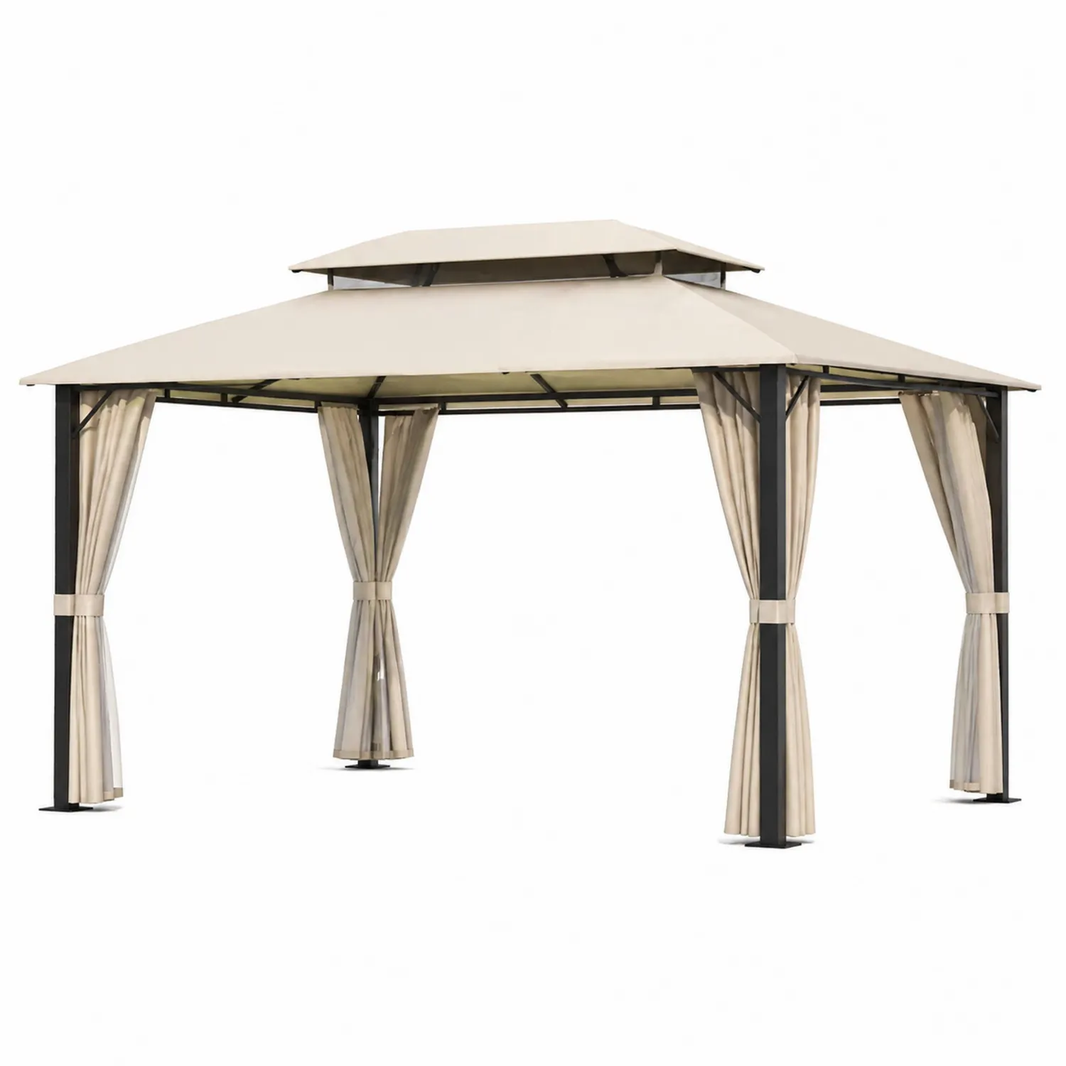 Cenador de Aluminio 3x3m con Techo de Poliéster Beige