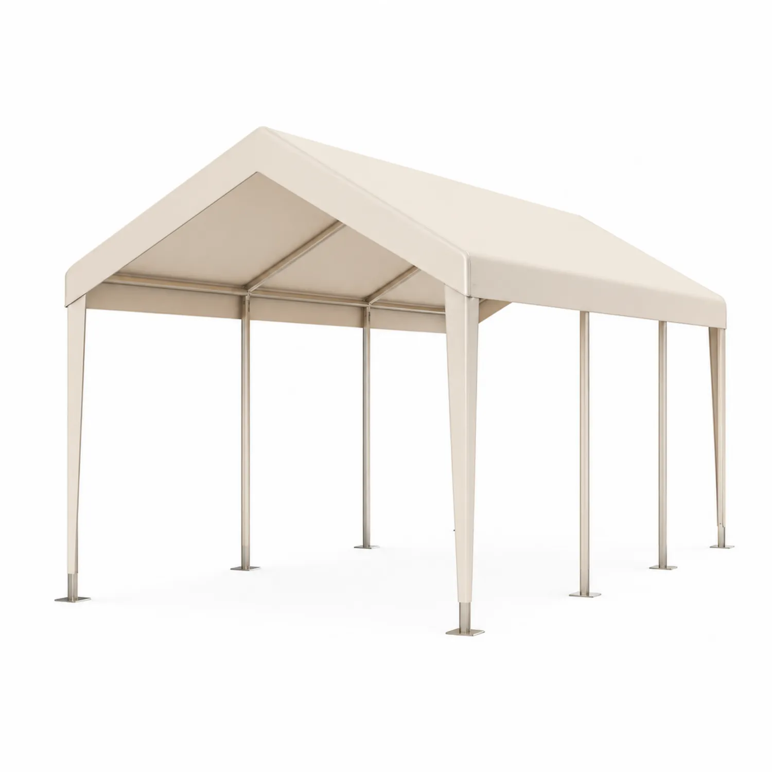 Toldo de Acero con Lona de Poliéster Beige 3x4m