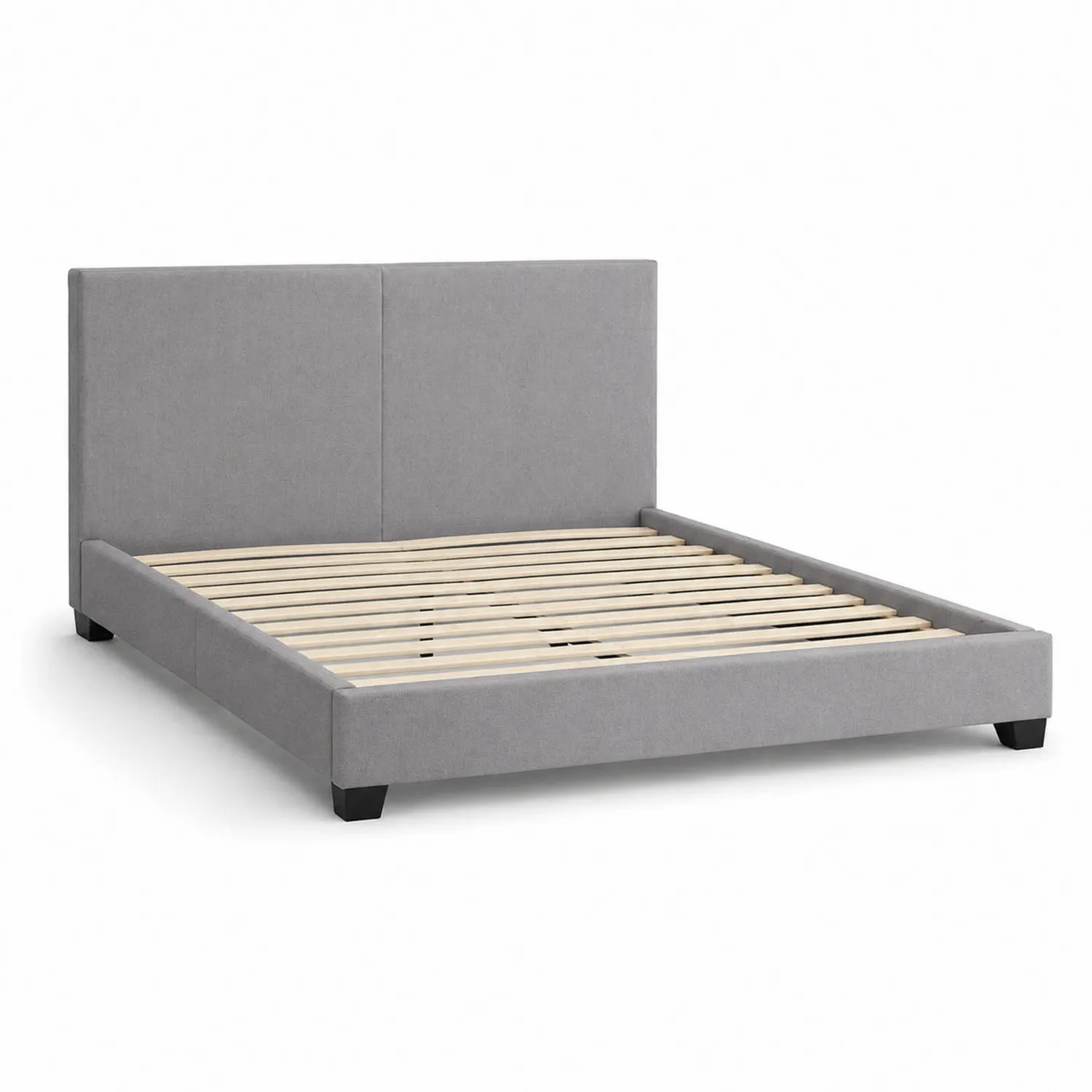 Cama de Madera Contrachapada y Tela Gris 200x160 cm