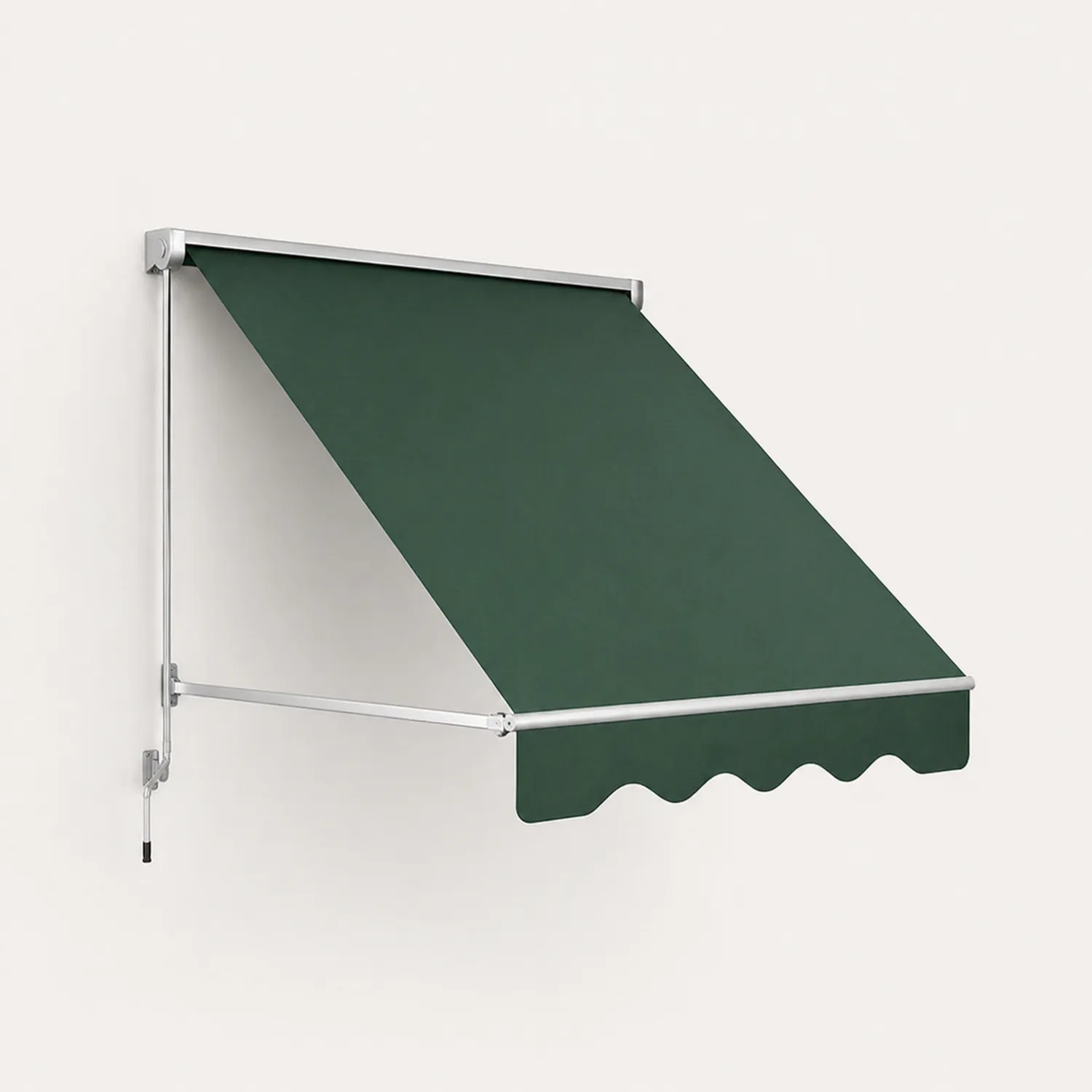 Toldo retráctil de metal con tela verde 300x250 cm