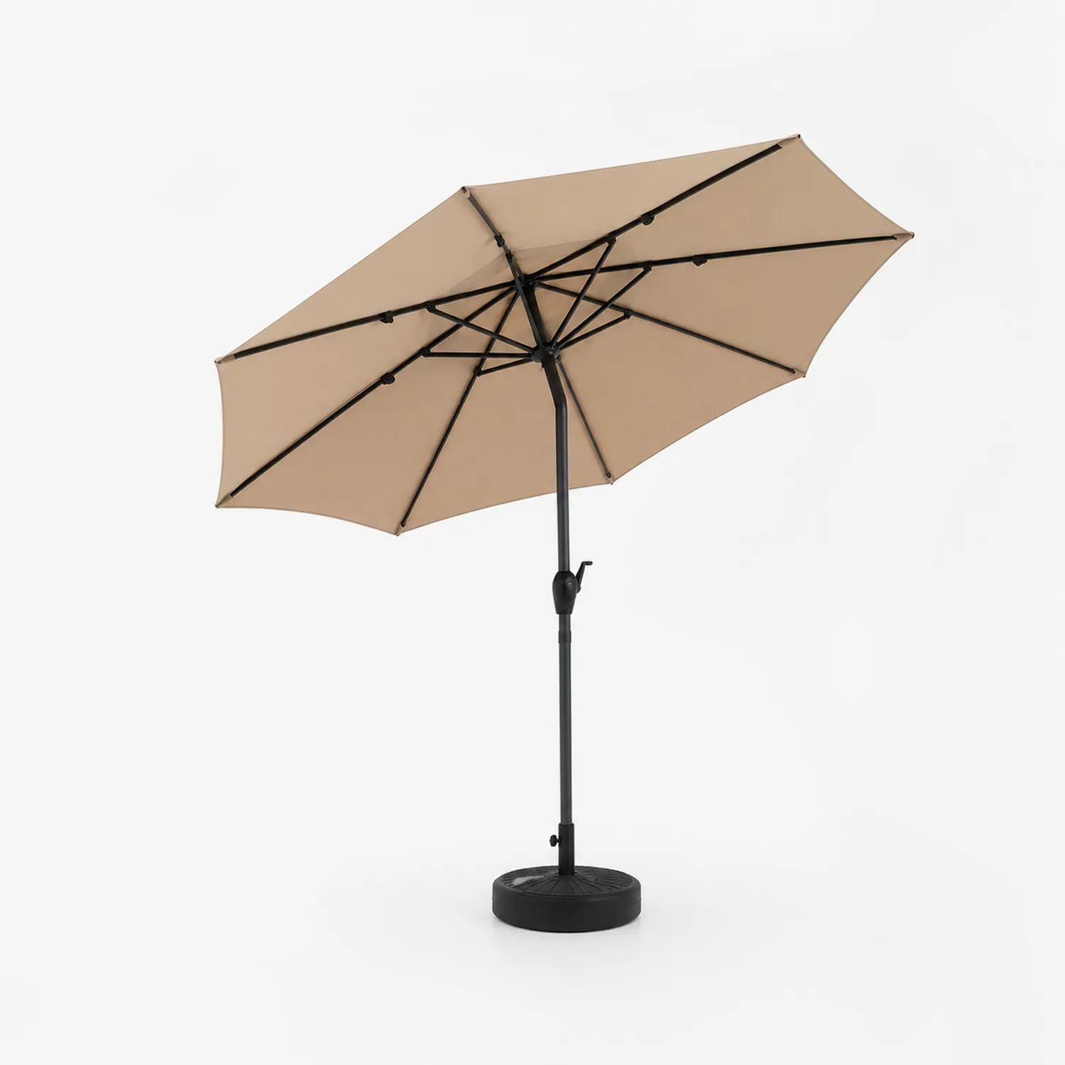 Sombrilla Redonda de Poliéster y Aluminio 300 cm Beige