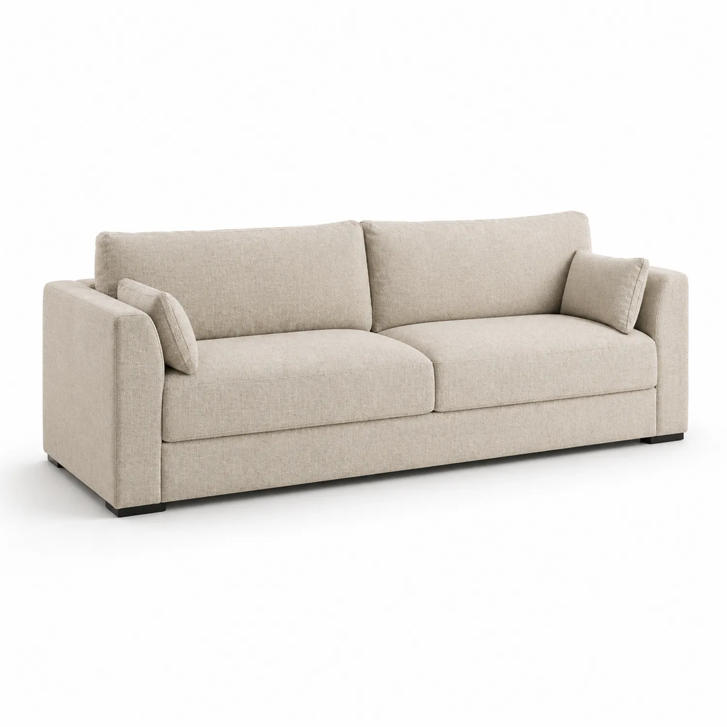 Sofá de Tela Beige 3 Plazas 210 cm