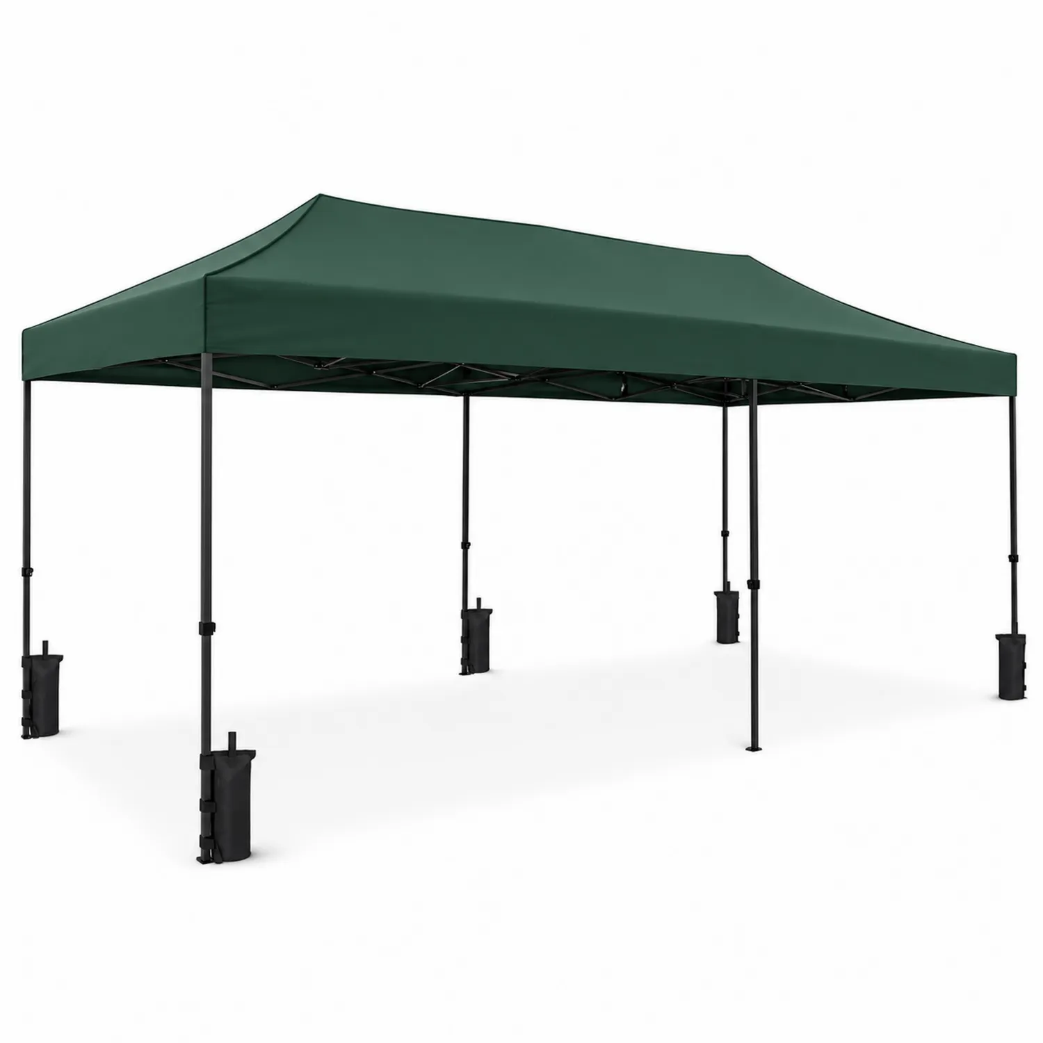 Carpa plegable 3x6 m de poliéster verde con estructura de acero