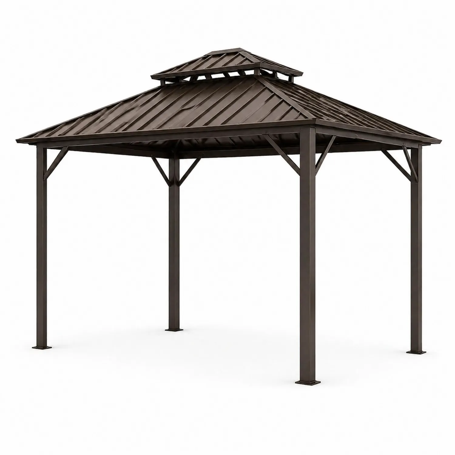 Cenador de Metal Marrón 300x300 cm