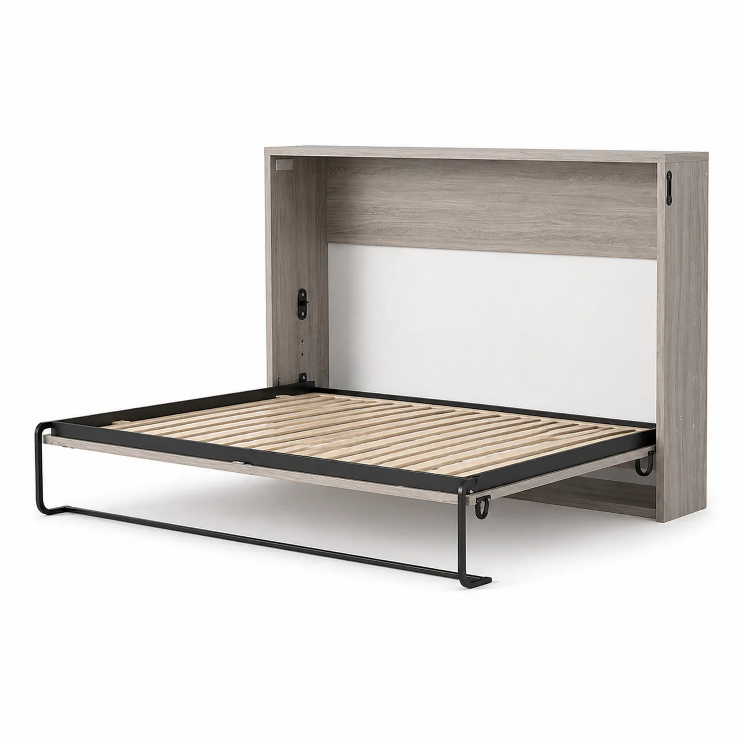 Cama abatible de madera contrachapada y metal 200x150 cm Gris