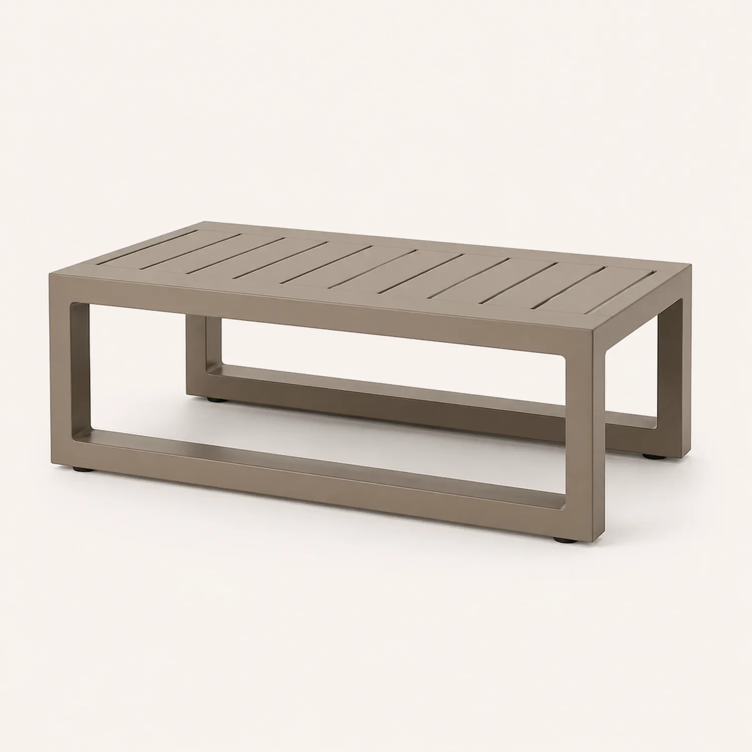 Mesa de centro de aluminio marrón 100x50x35 cm