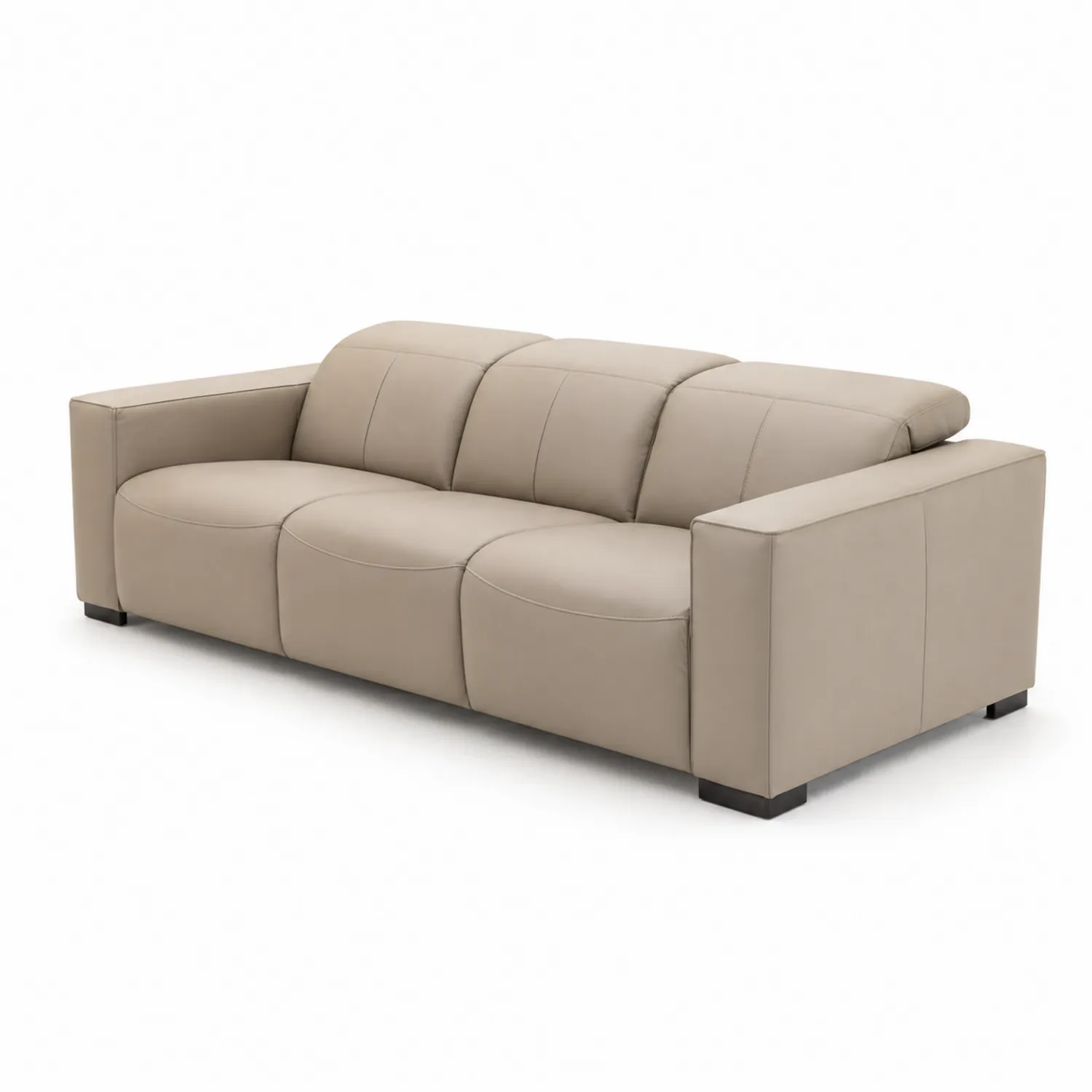 Sofá de Piel Sintética 3 Plazas Beige 200x90x80 cm