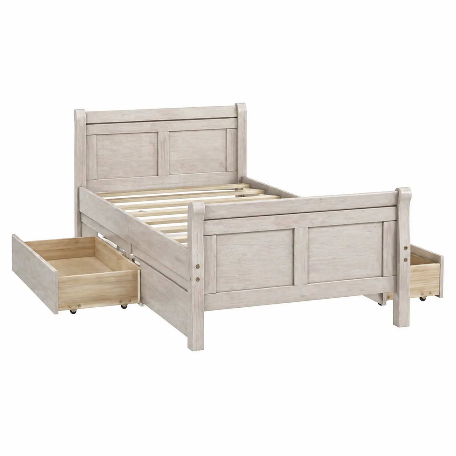 Cama de madera con almacenamiento 200x150 cm Beige