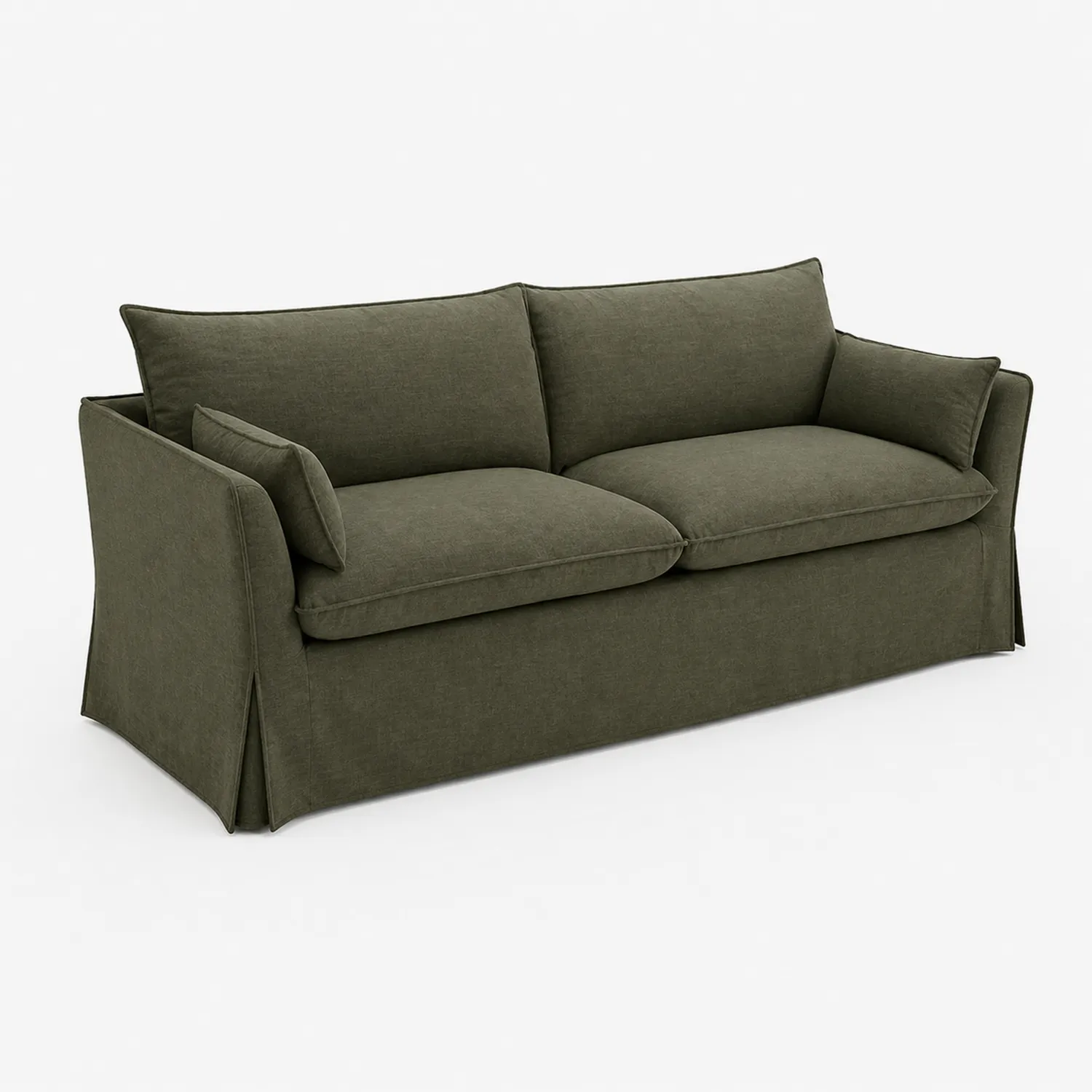 Sofá de tela 3 plazas Verde Oliva 200x90x85 cm