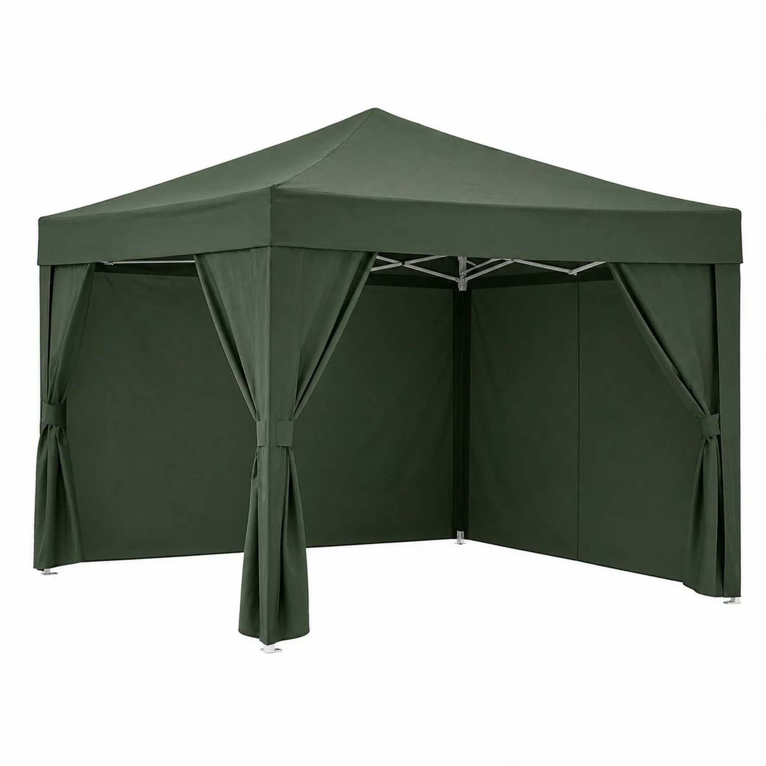 Carpa Plegable de Metal con Tela de Poliéster Verde