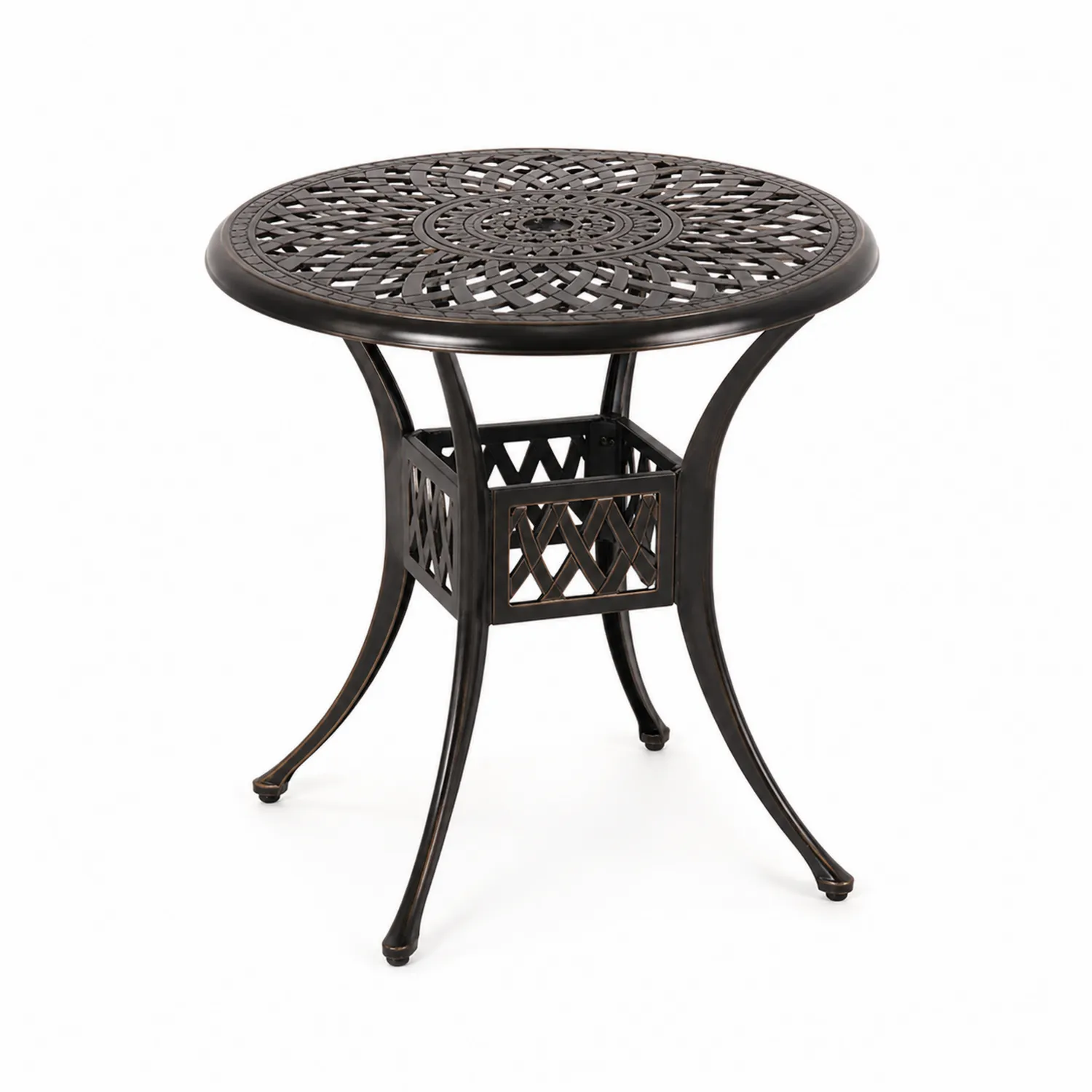 Mesa redonda de aluminio para exterior Negra
