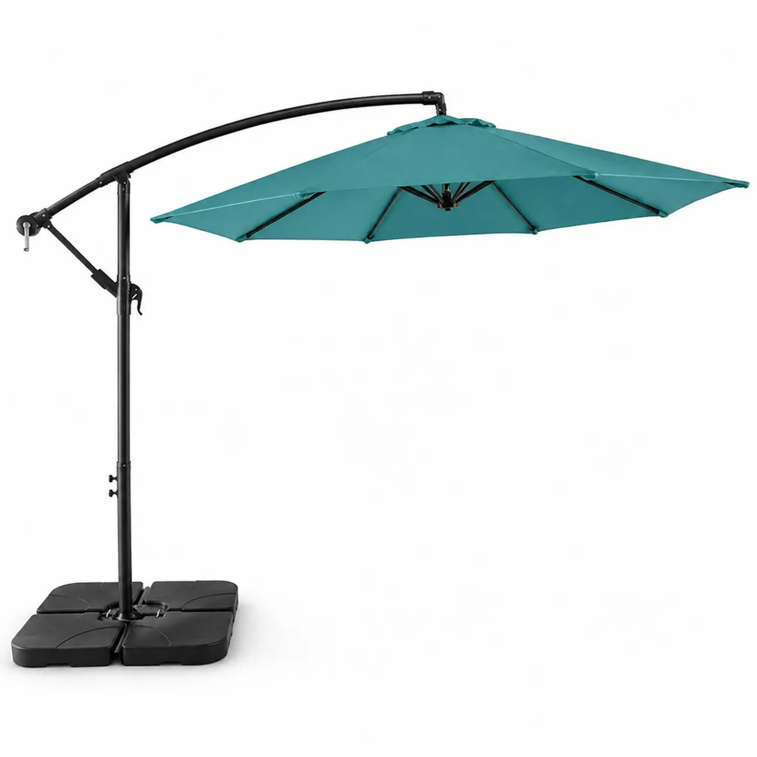 Sombrilla de Jardín con Brazo Lateral de Tela de Poliéster Verde 3 m