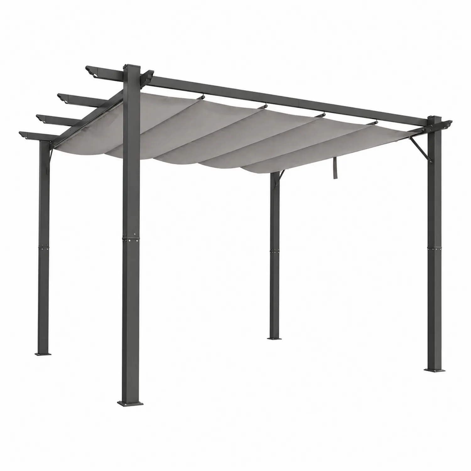 Pérgola de metal con toldo ajustable 3x4 m