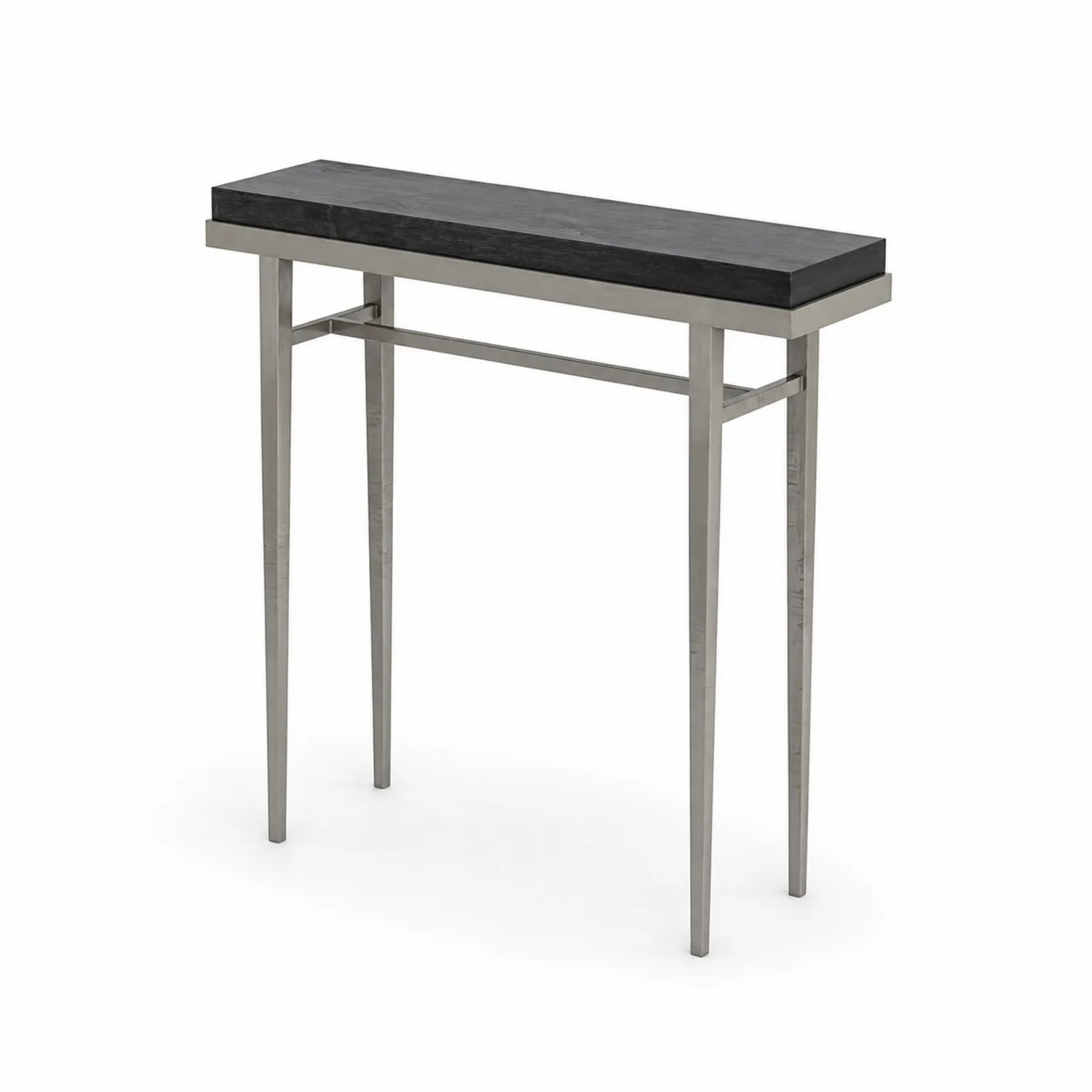 Mesa de recibidor de mármol negro y acero inoxidable