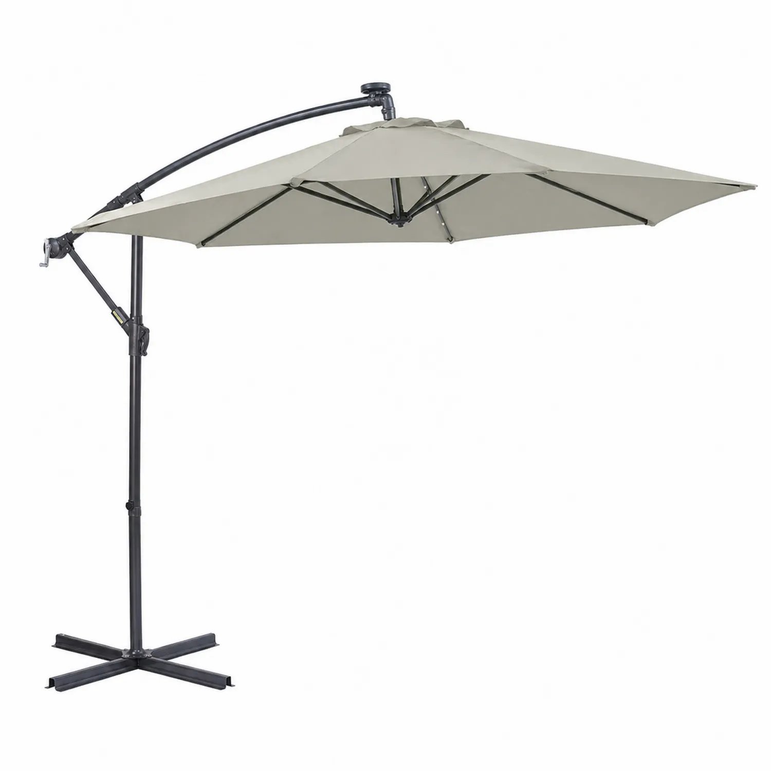 Sombrilla de aluminio con tela de poliéster 300 cm Gris