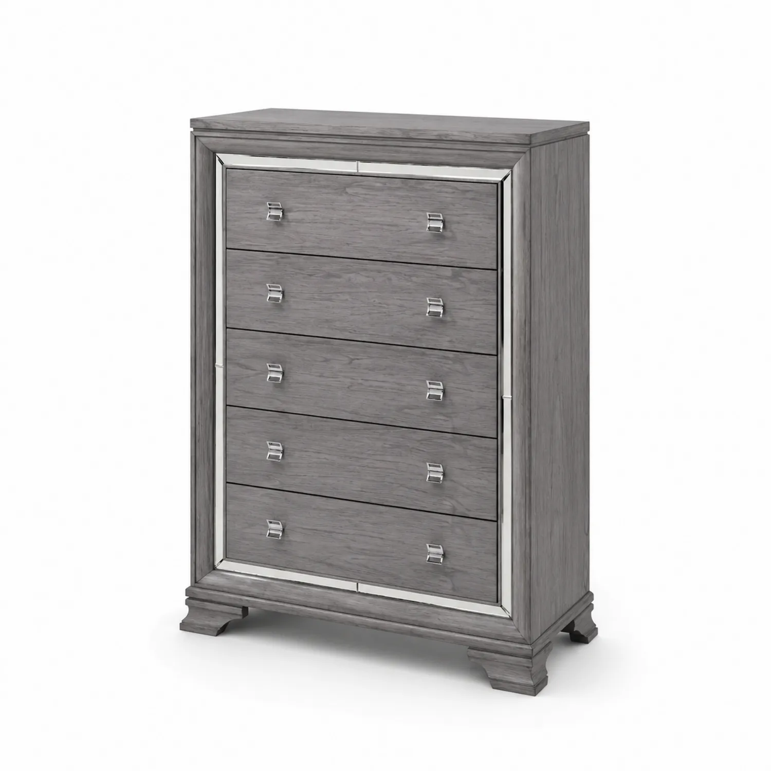 Cajonera de Madera Gris con Cinco Cajones